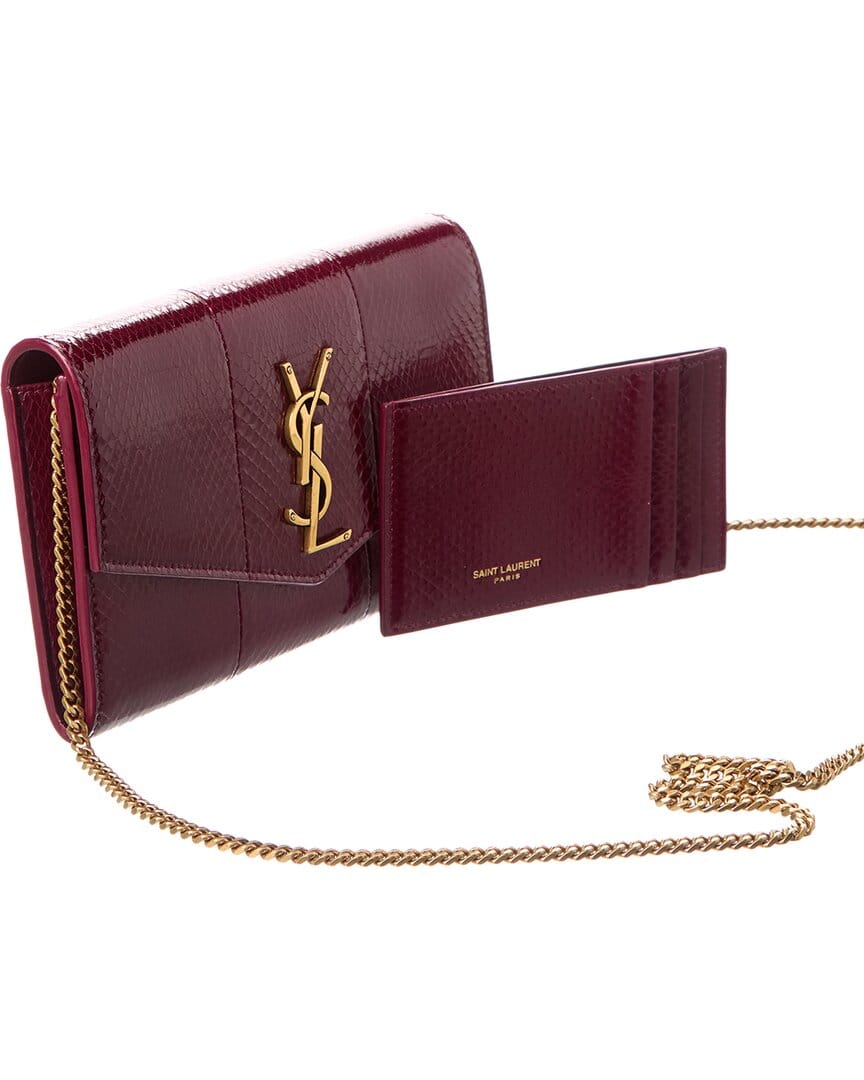 Saint Laurent Uptown Leather Wallet On Chain