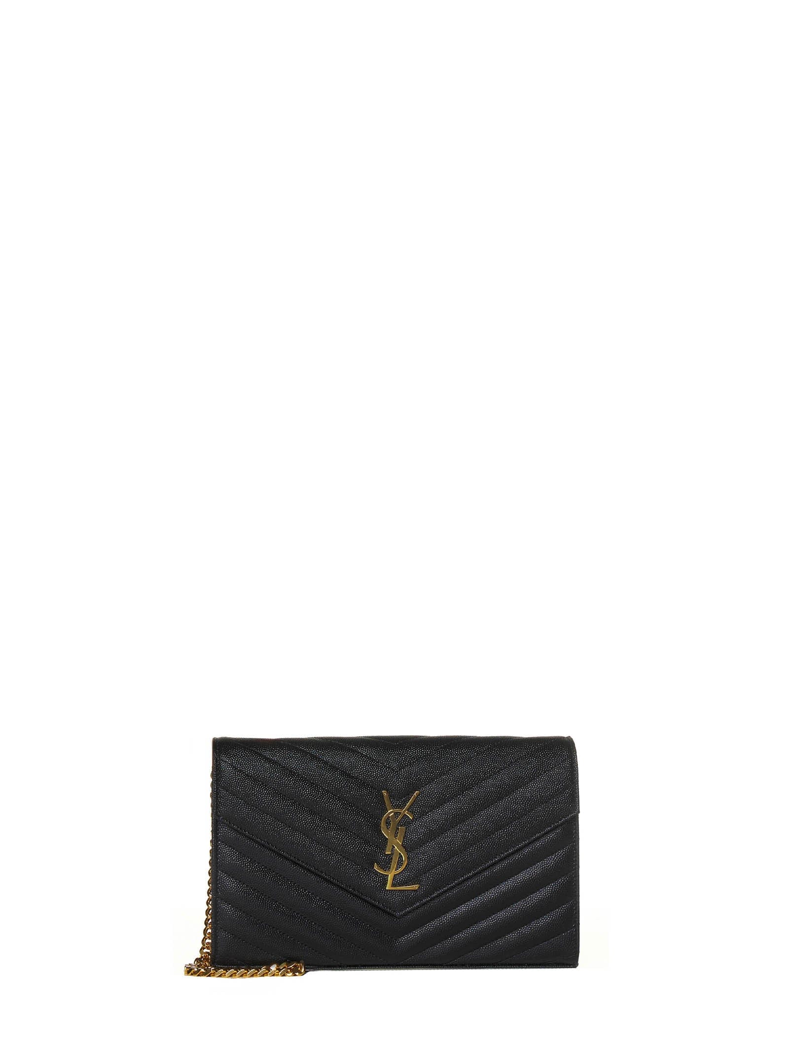 Saint Laurent Women Classic Cassandre Pouch In Grain De Poudre Leather By Saint Laurent