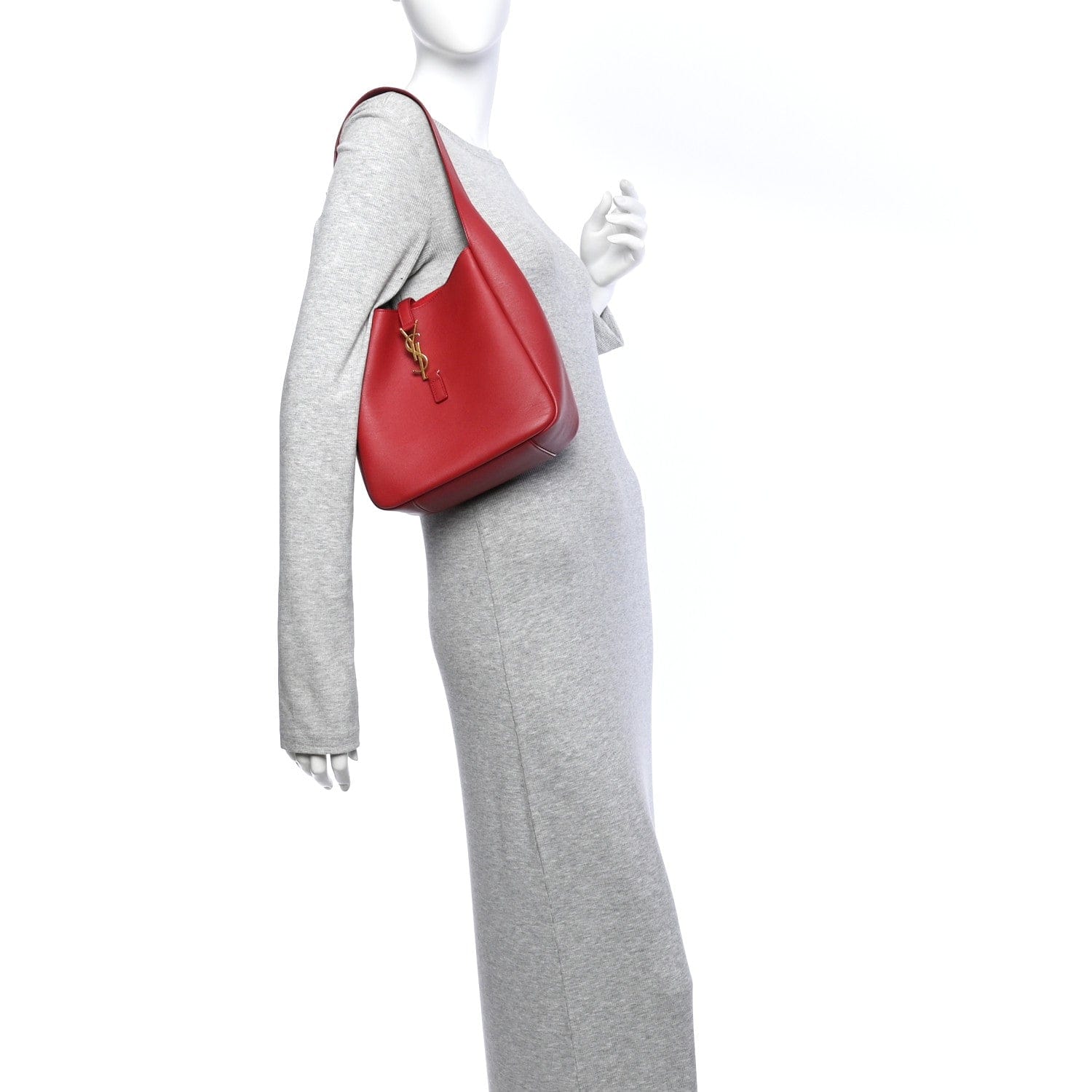Saint Laurent Smooth Calfskin Small Le 5 A 7 Soft Hobo Red Danger