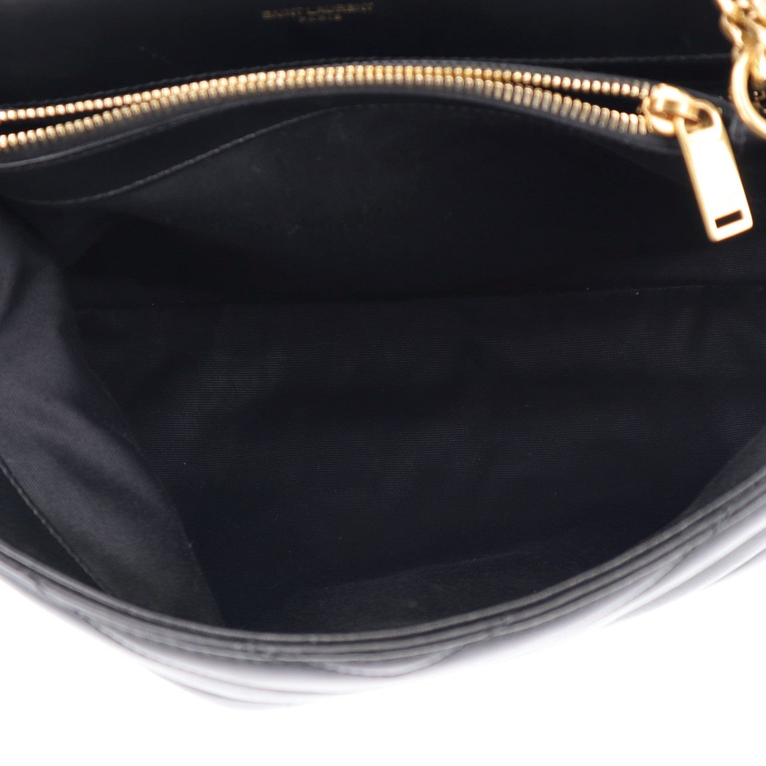 Saint Laurent Calfskin Y Quilted Monogram Medium Loulou Chain Satchel Black