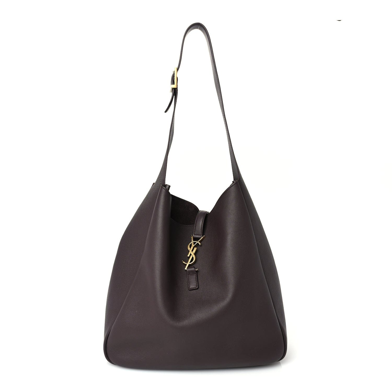 Saint Laurent Supple Calfskin Large Le 5 A 7 Soft Hobo Raisin