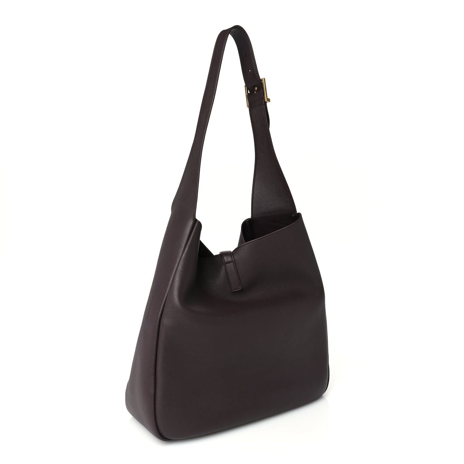 Saint Laurent Supple Calfskin Large Le 5 A 7 Soft Hobo Raisin