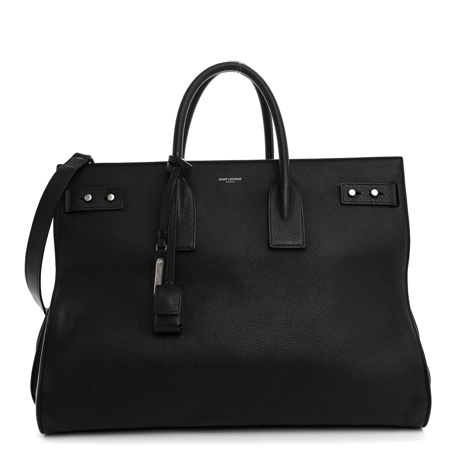 Saint Laurent Grained Calfskin Large Souple Sac De Jour Black