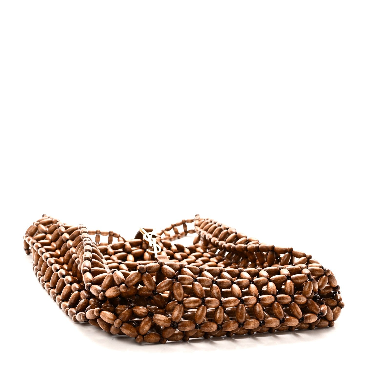 Saint Laurent Wood Bead Large Le 5 A 7 Soft Hobo Light Wood