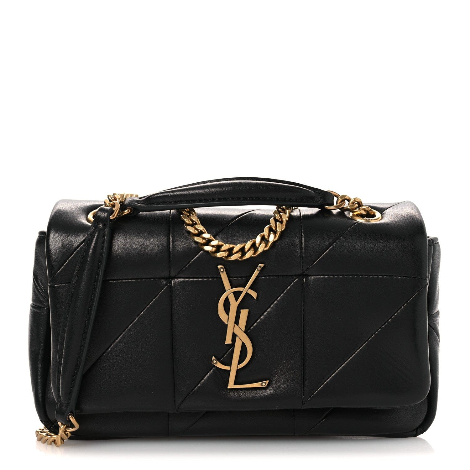 Saint Laurent Lambskin Patchwork Monogram Small Jamie Black