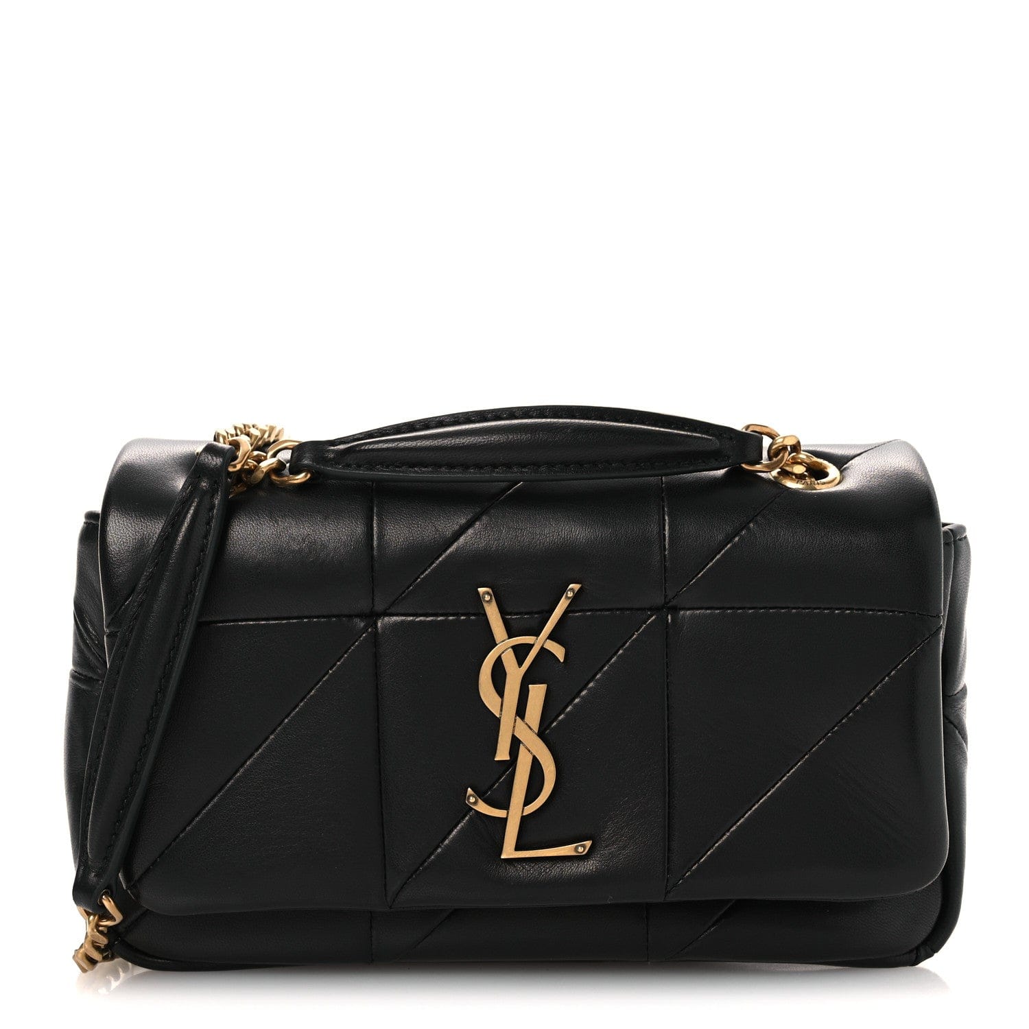 Saint Laurent Lambskin Patchwork Monogram Small Jamie Black