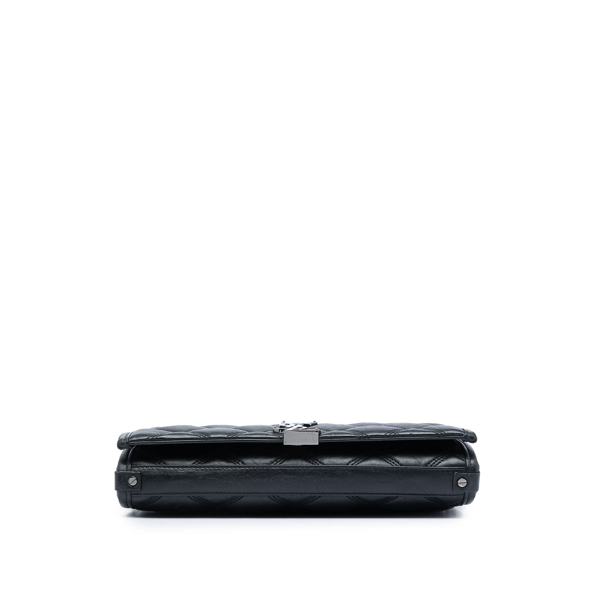 Saint Laurent Quilted Diamond Lambskin Becky Wallet on Chain