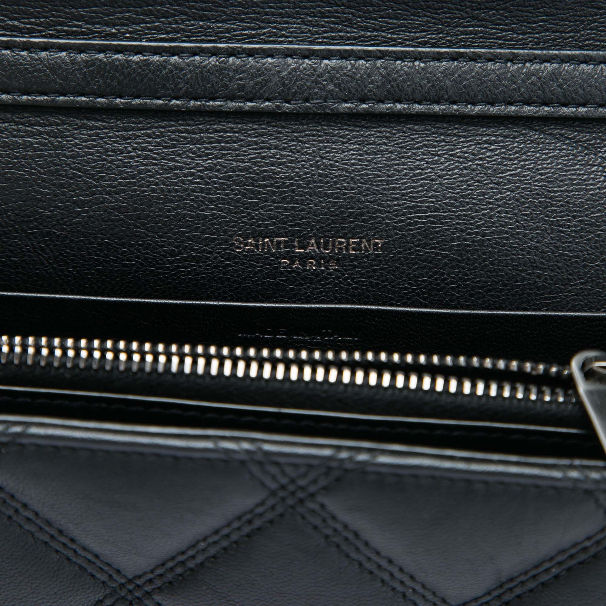 Saint Laurent Quilted Diamond Lambskin Becky Wallet on Chain