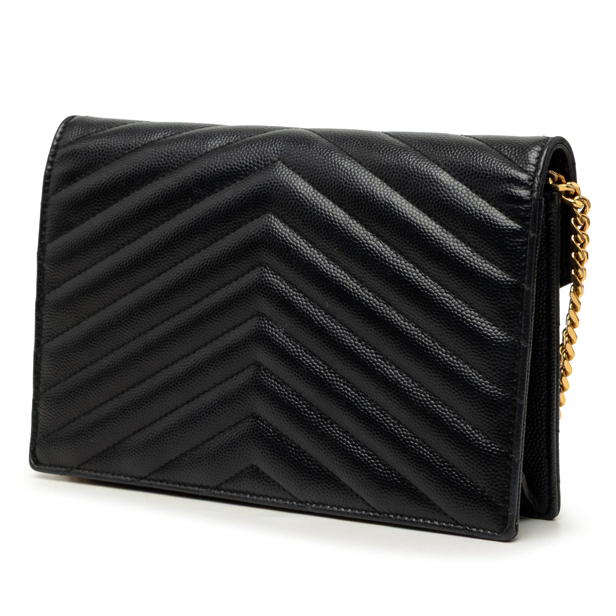 Saint Laurent Grain De Poudre Cassandre Envelope Chain Wallet