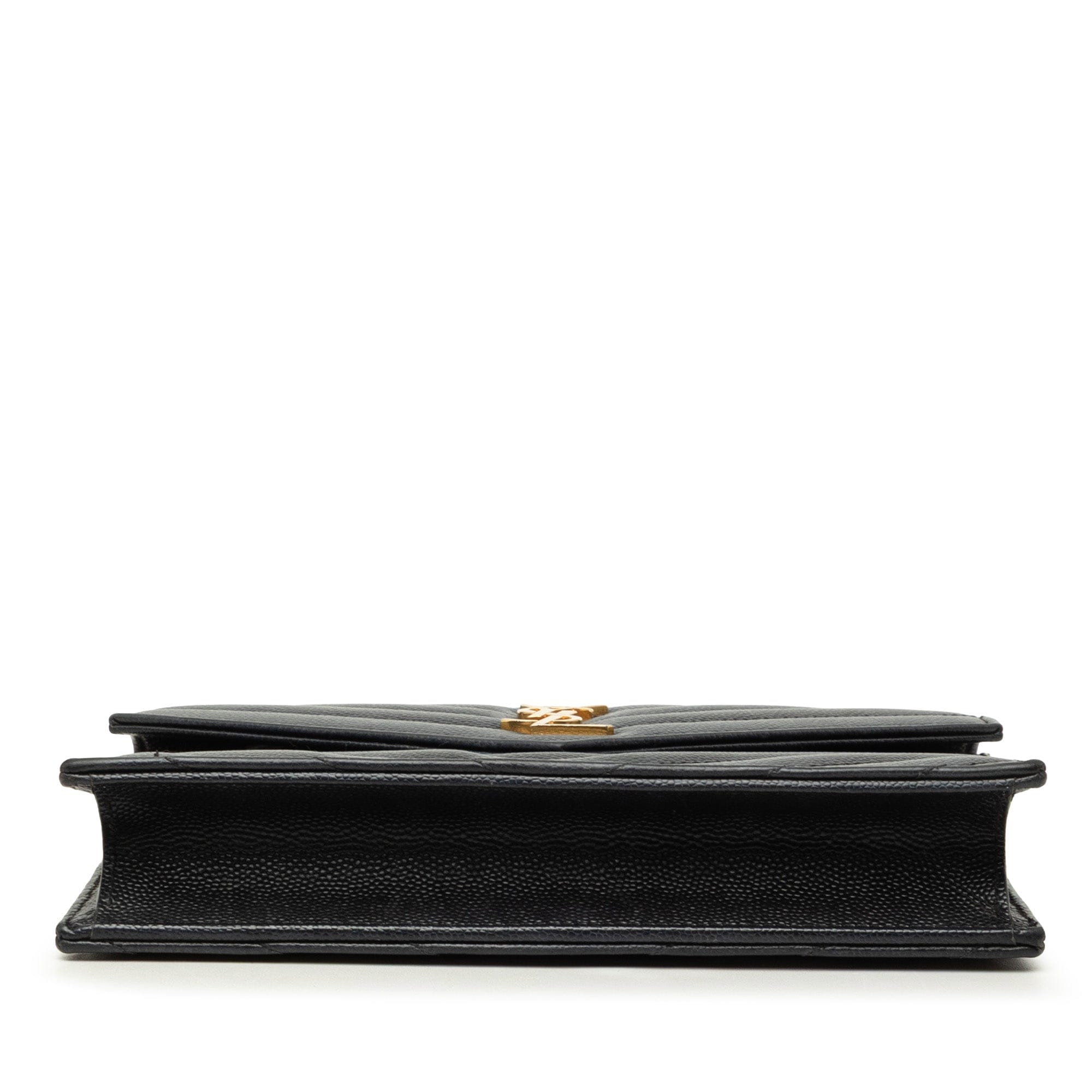 Saint Laurent Grain De Poudre Cassandre Envelope Chain Wallet