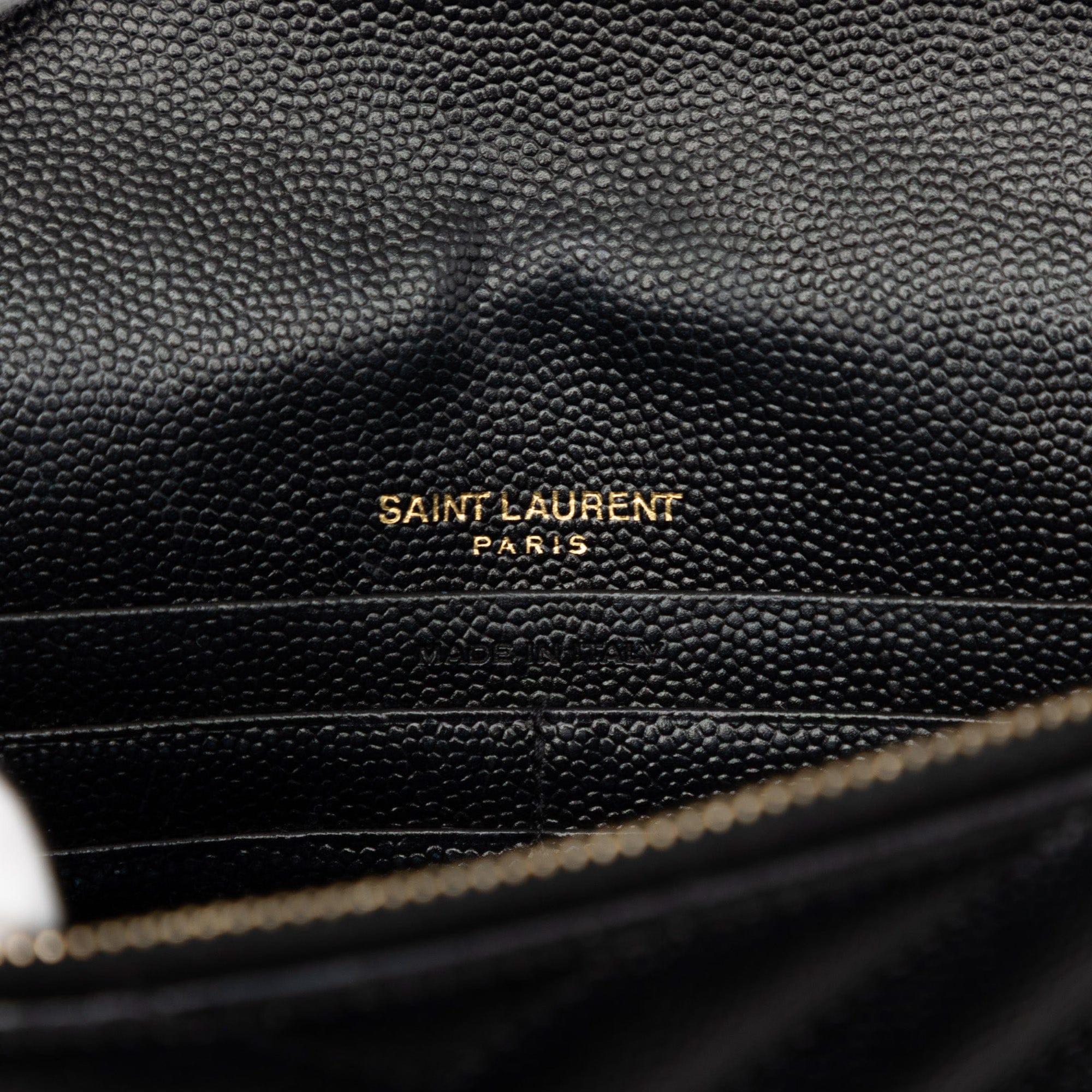 Saint Laurent Grain De Poudre Cassandre Envelope Chain Wallet