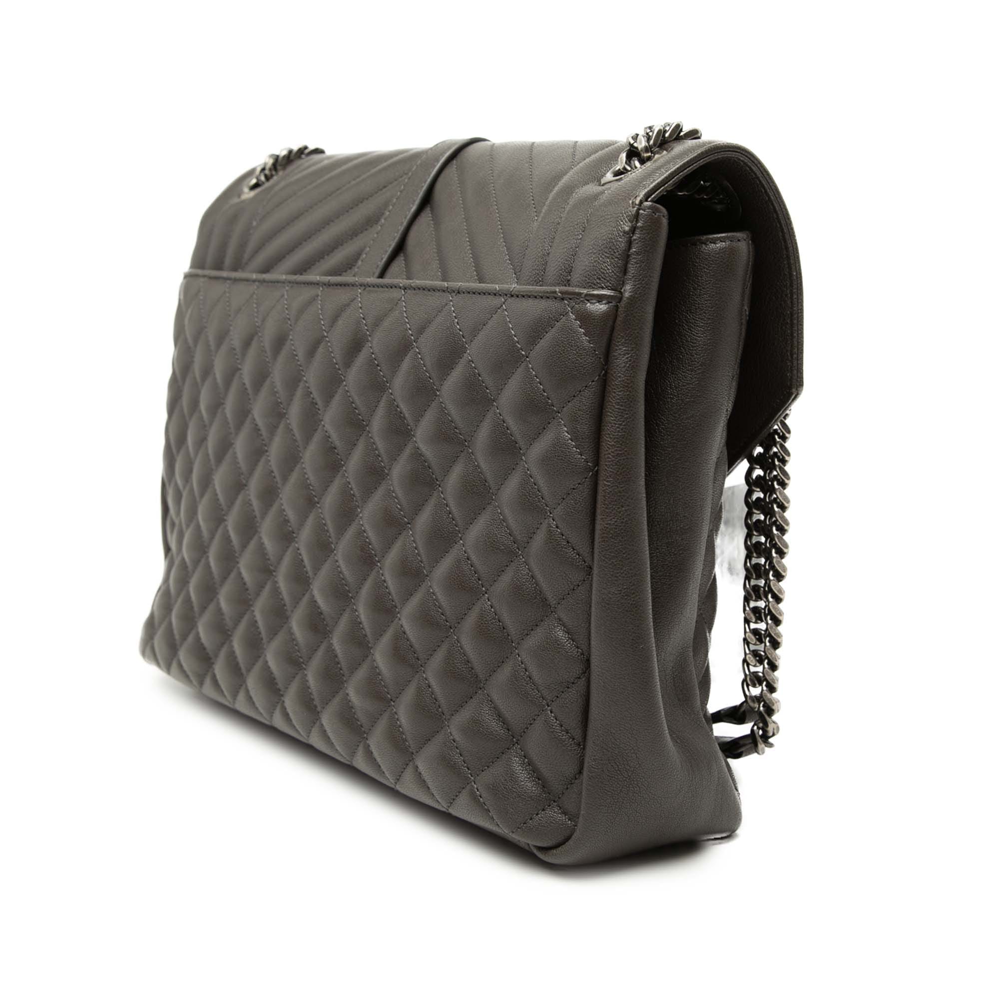 Saint Laurent Large Triquilt Sheepskin Monogram College Bag