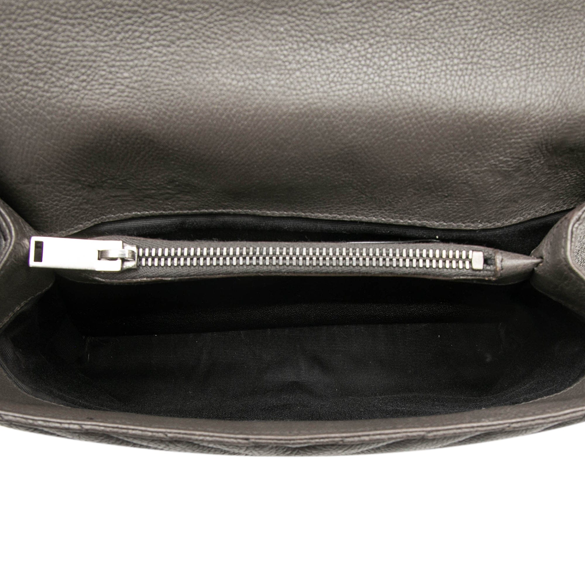 Saint Laurent Medium Chevron Sheepskin Monogram College Satchel