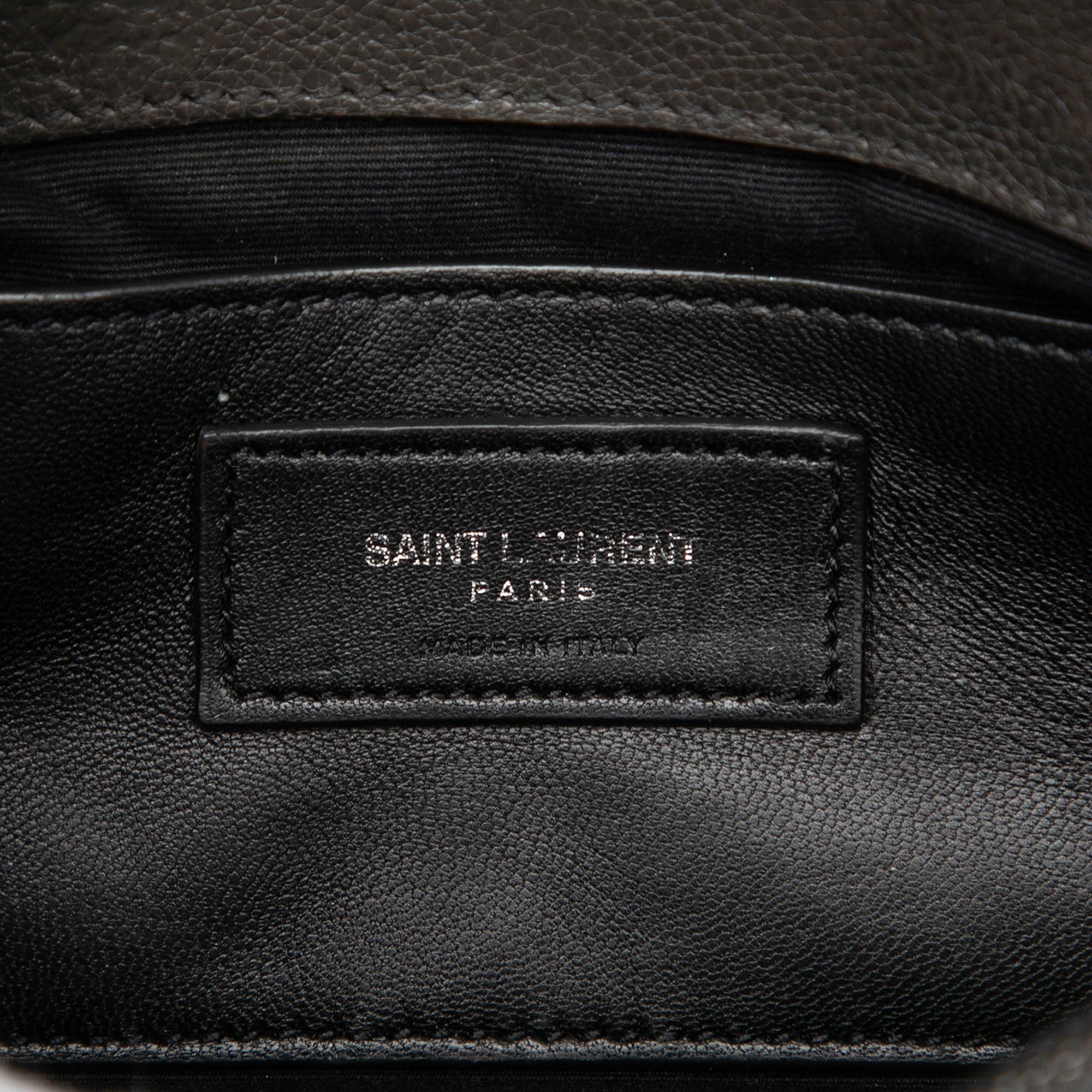 Saint Laurent Medium Chevron Sheepskin Monogram College Satchel