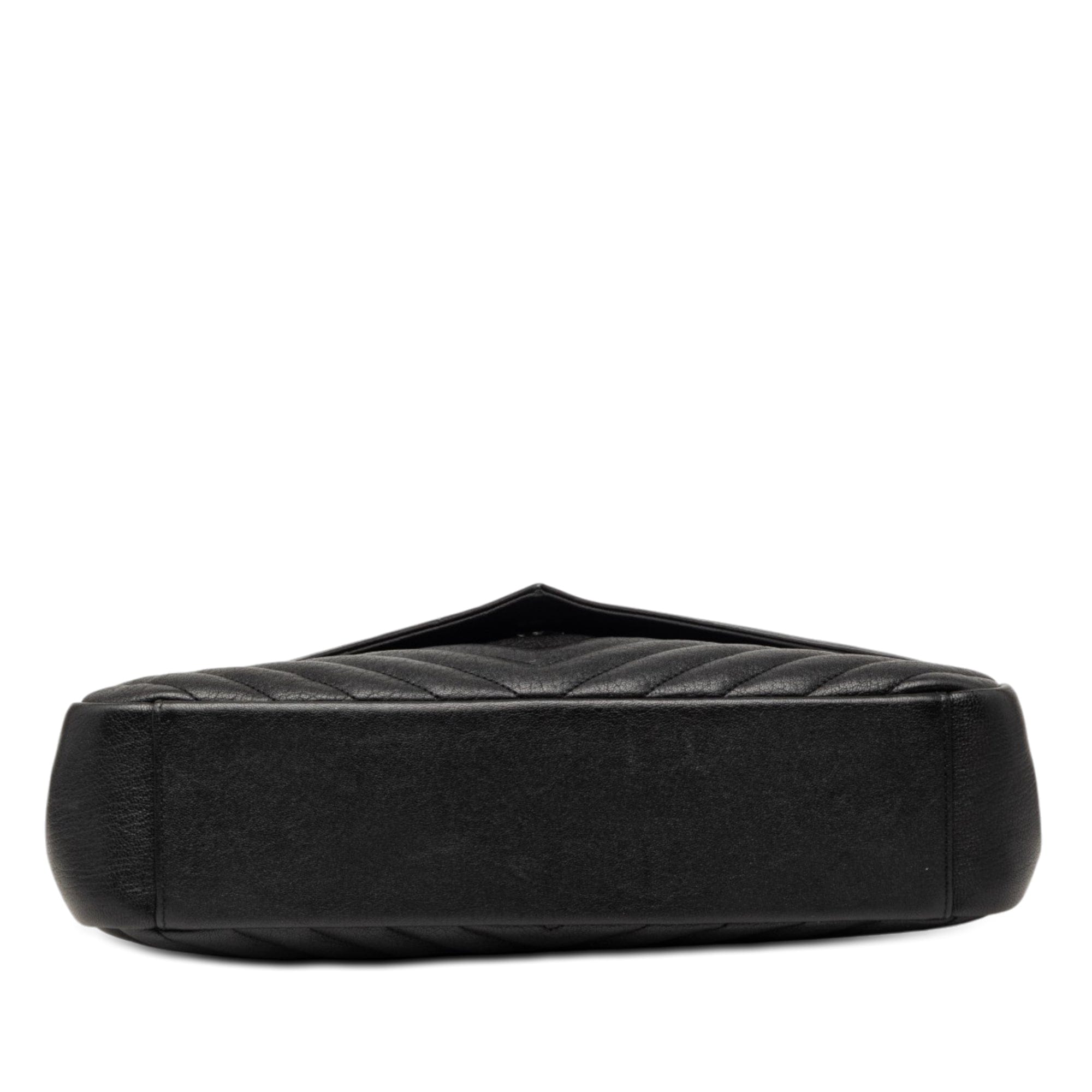 Saint Laurent Large Chevron Sheepskin Monogram College Bag