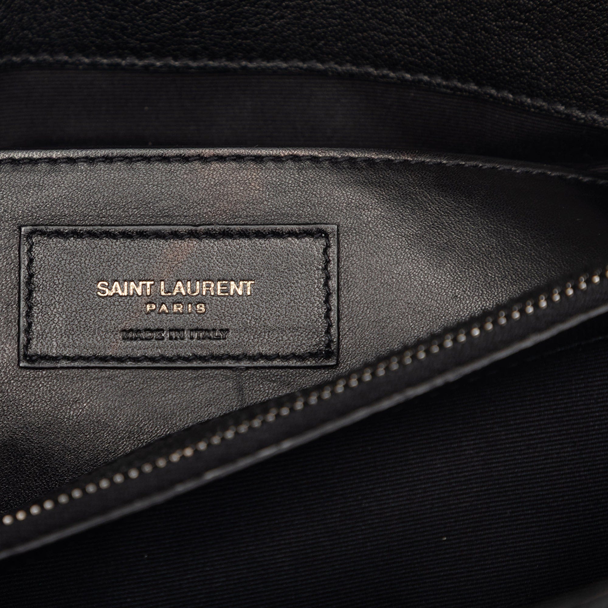 Saint Laurent Large Chevron Sheepskin Monogram College Bag