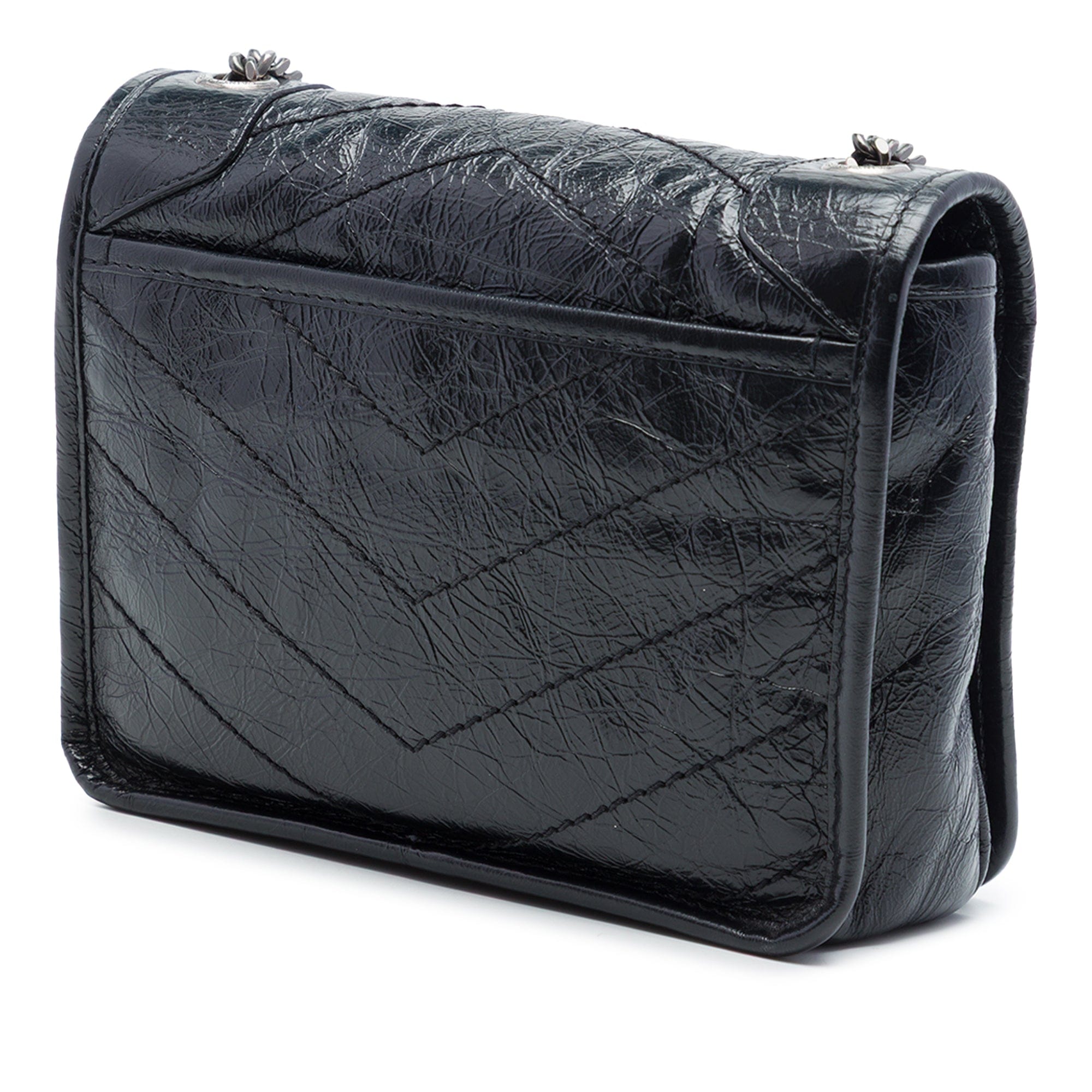 Saint Laurent Crinkled Calfskin Niki Wallet on Chain
