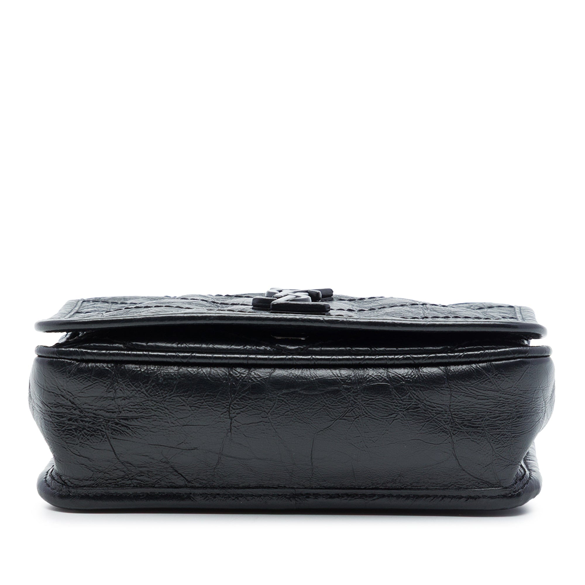 Saint Laurent Crinkled Calfskin Niki Wallet on Chain