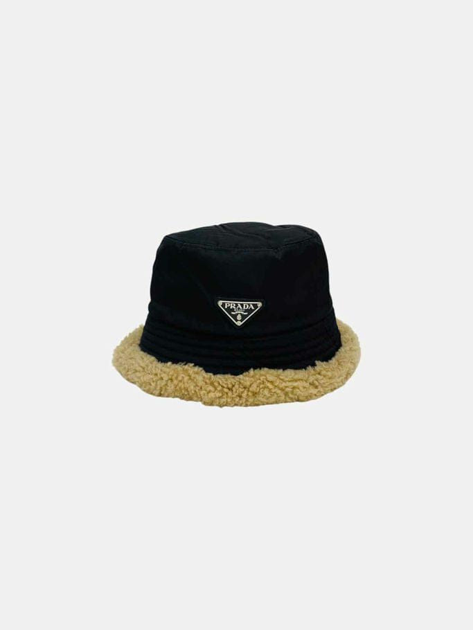 Prada Black & Cream Bucket Hat
