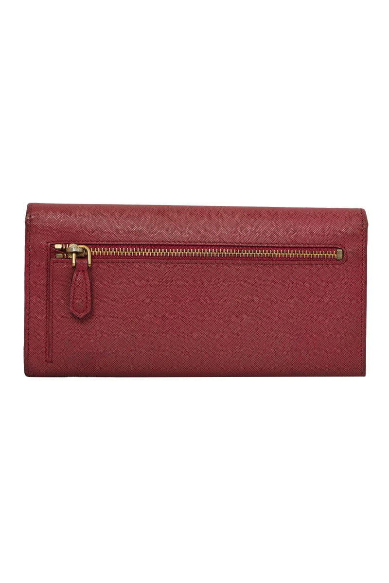 Prada Pink Leather Bow Leather Long Wallet