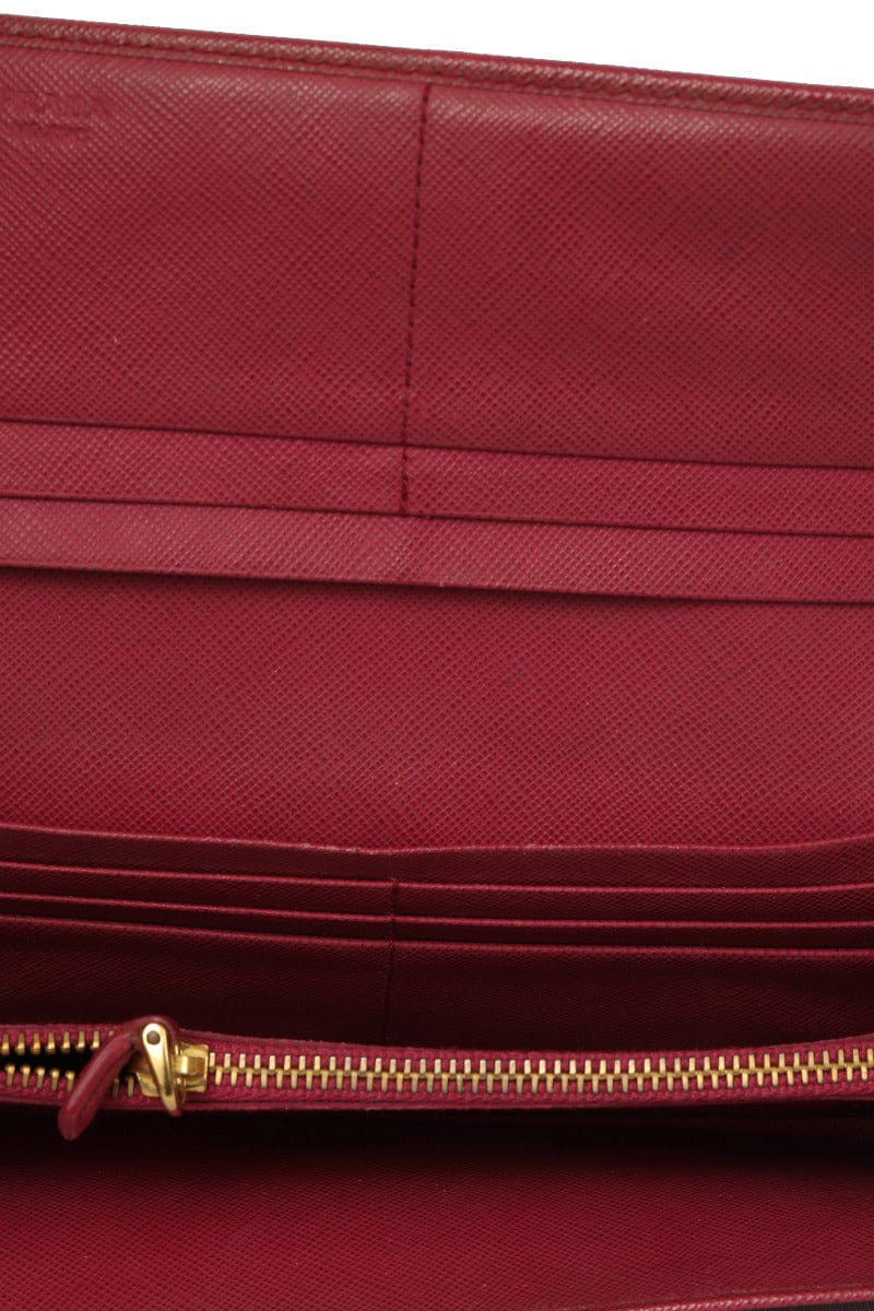 Prada Pink Leather Bow Leather Long Wallet