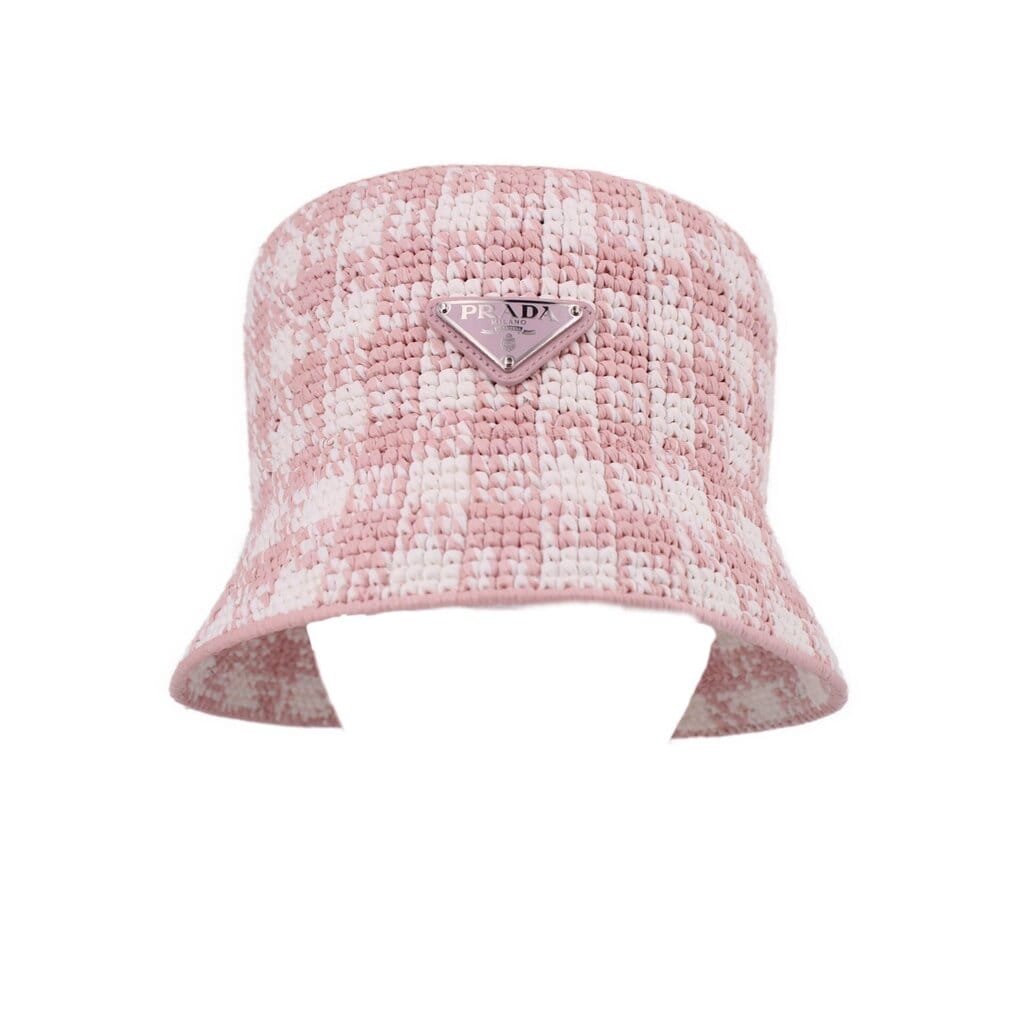 Prada HOUNDSTOOTH BUCKET HATS PINK M