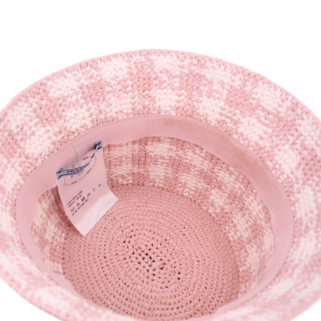 Prada HOUNDSTOOTH BUCKET HATS PINK M