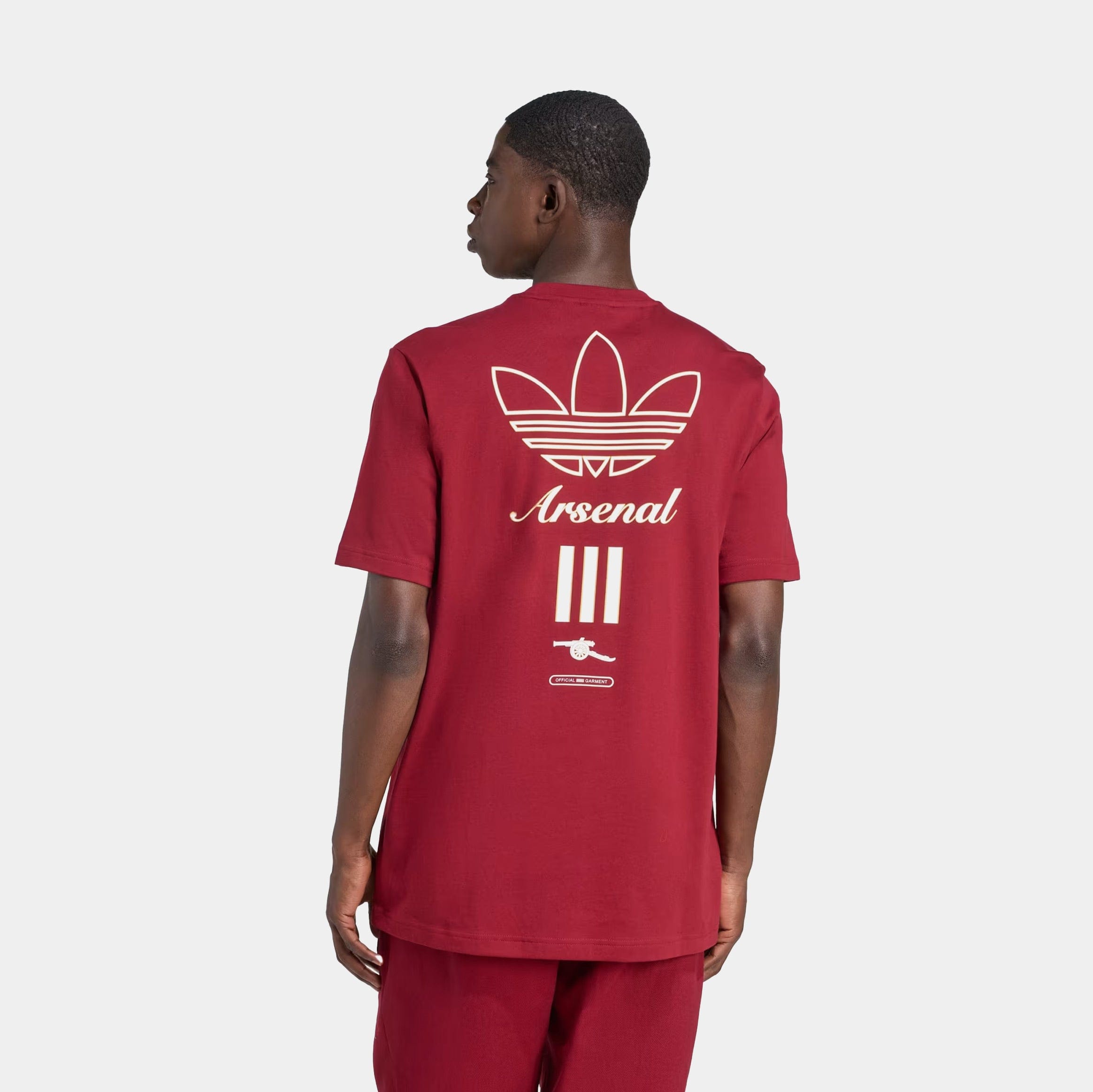 adidas Arsenal Terrace Icon Graphic Mens Short Sleeve Shirt (Team Coll Burgundy 2)
