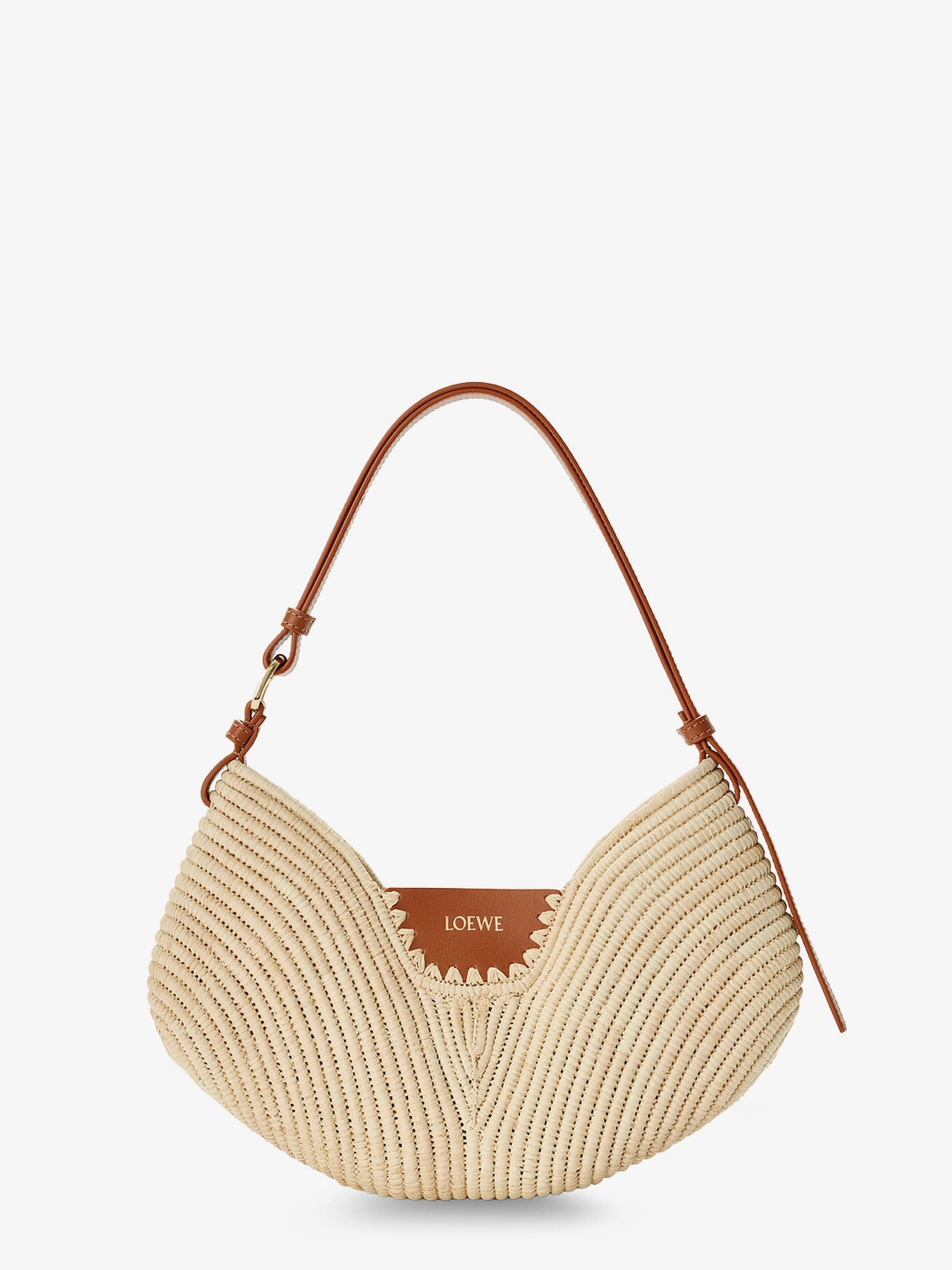 Loewe Paula's Ibiza - Swing leather and raffia shoulder bag