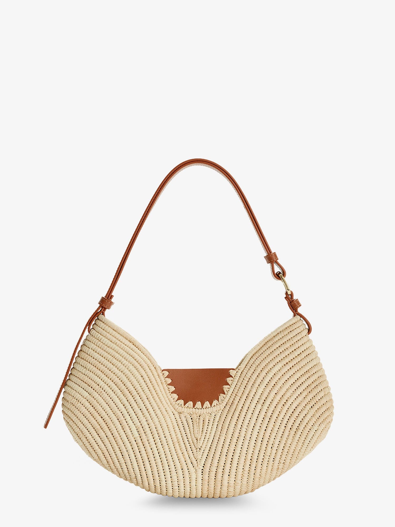 Loewe Paula's Ibiza - Swing leather and raffia shoulder bag