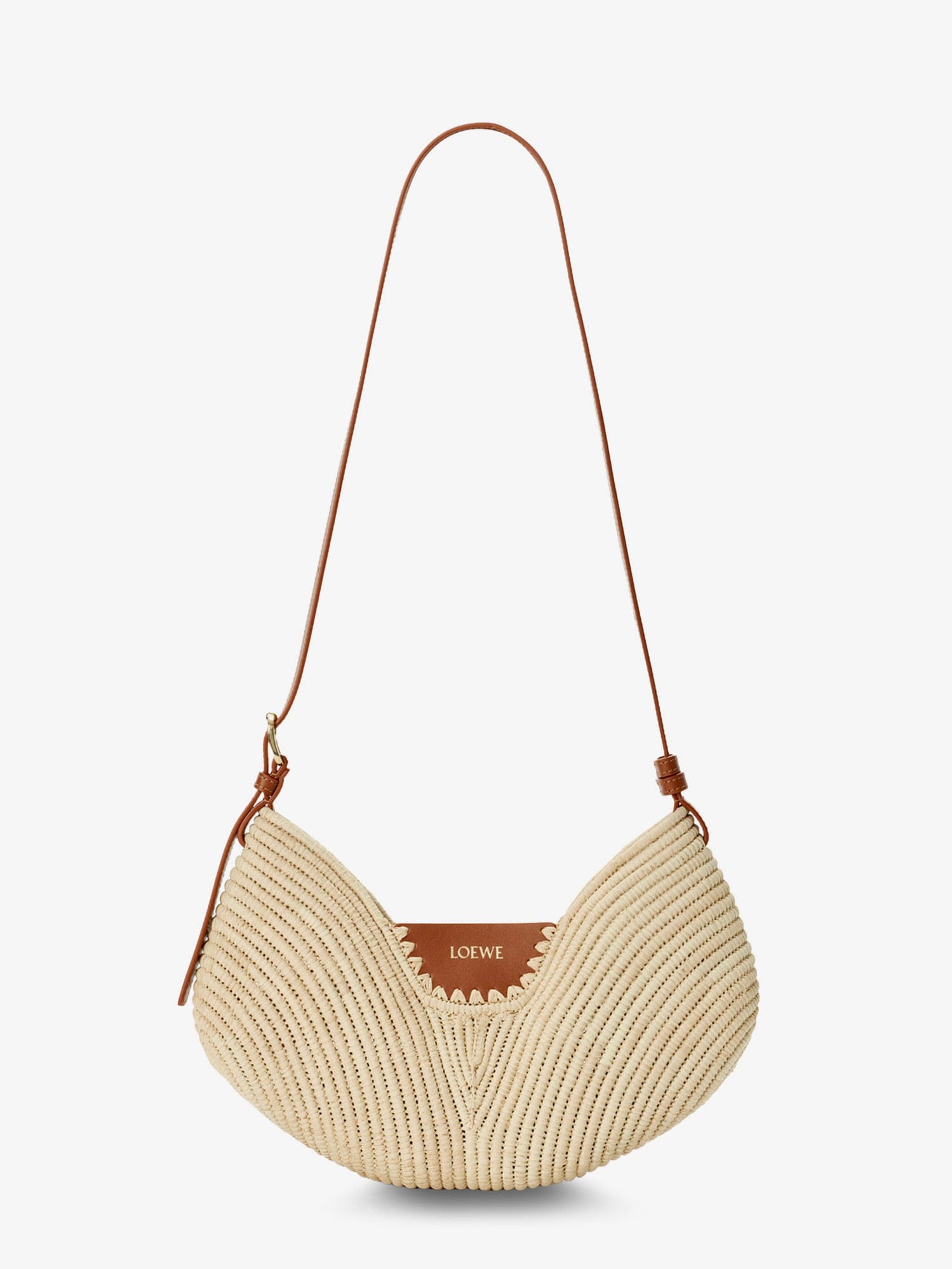 Loewe Paula's Ibiza - Swing leather and raffia shoulder bag