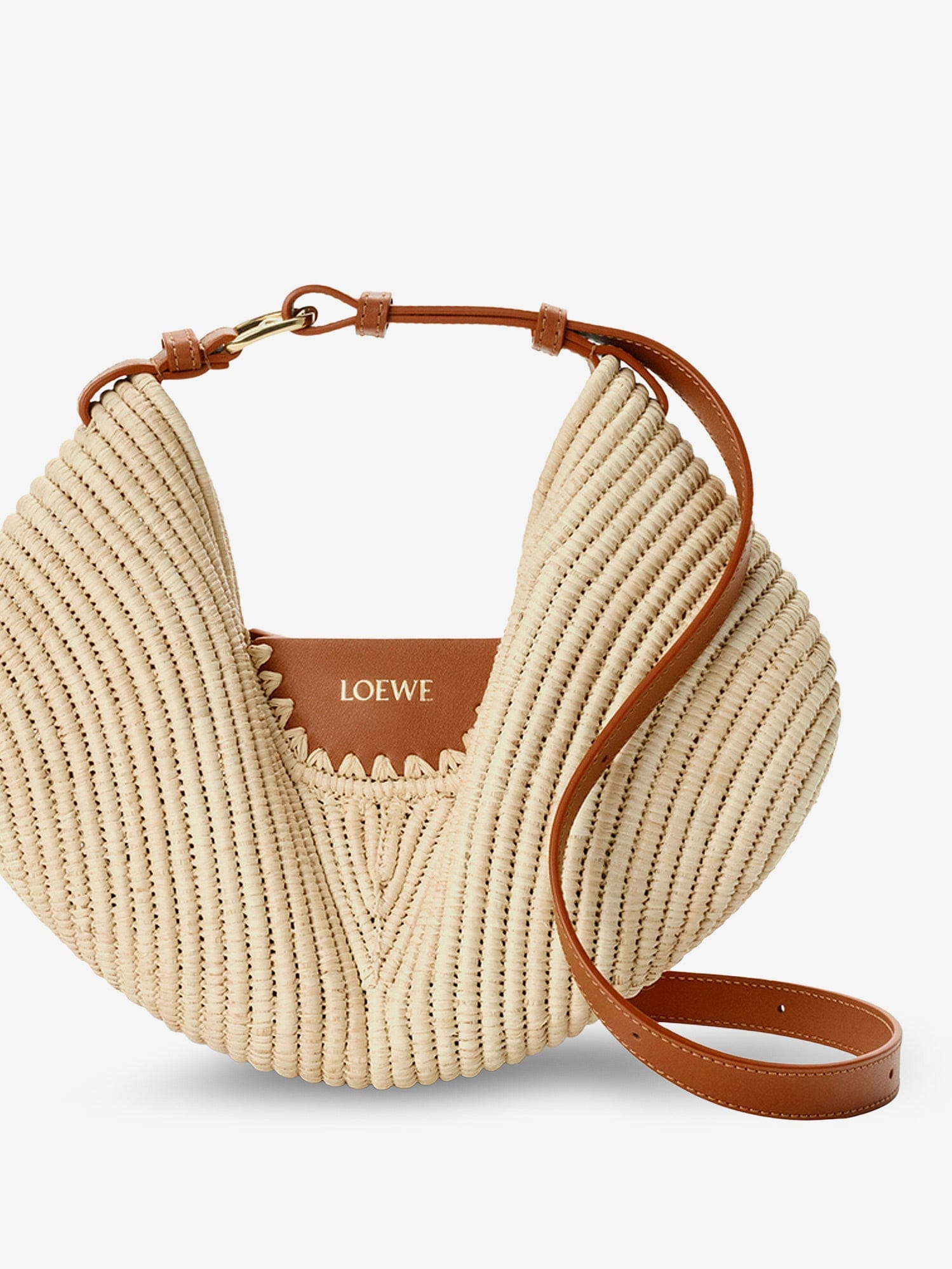 Loewe Paula's Ibiza - Swing leather and raffia shoulder bag