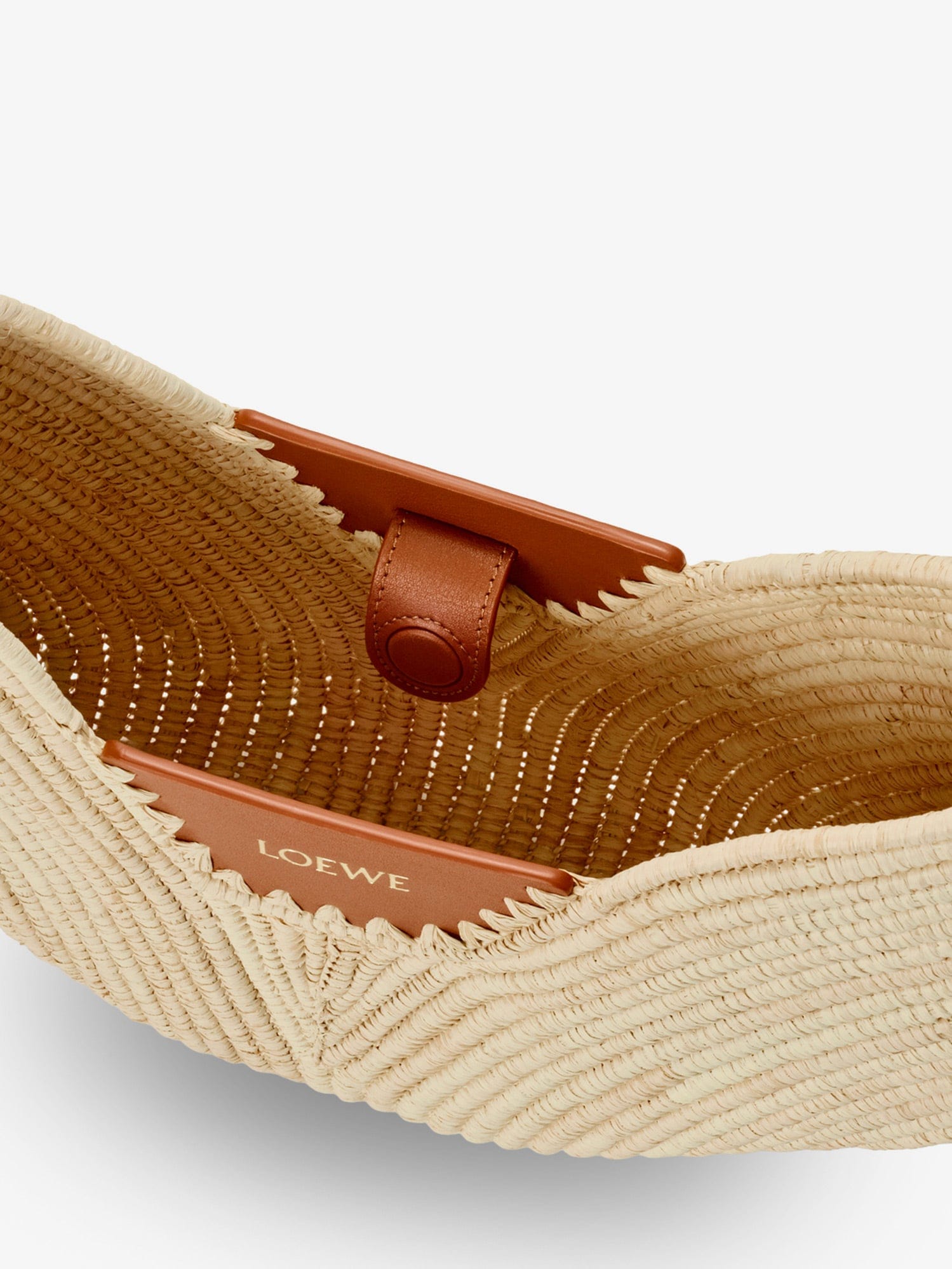 Loewe Paula's Ibiza - Swing leather and raffia shoulder bag