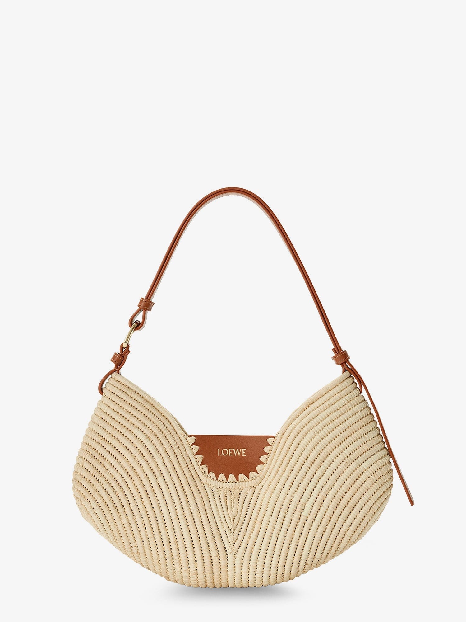 Loewe Women Paula's Ibiza - Swing Leather And Raffia Shoulder Bag