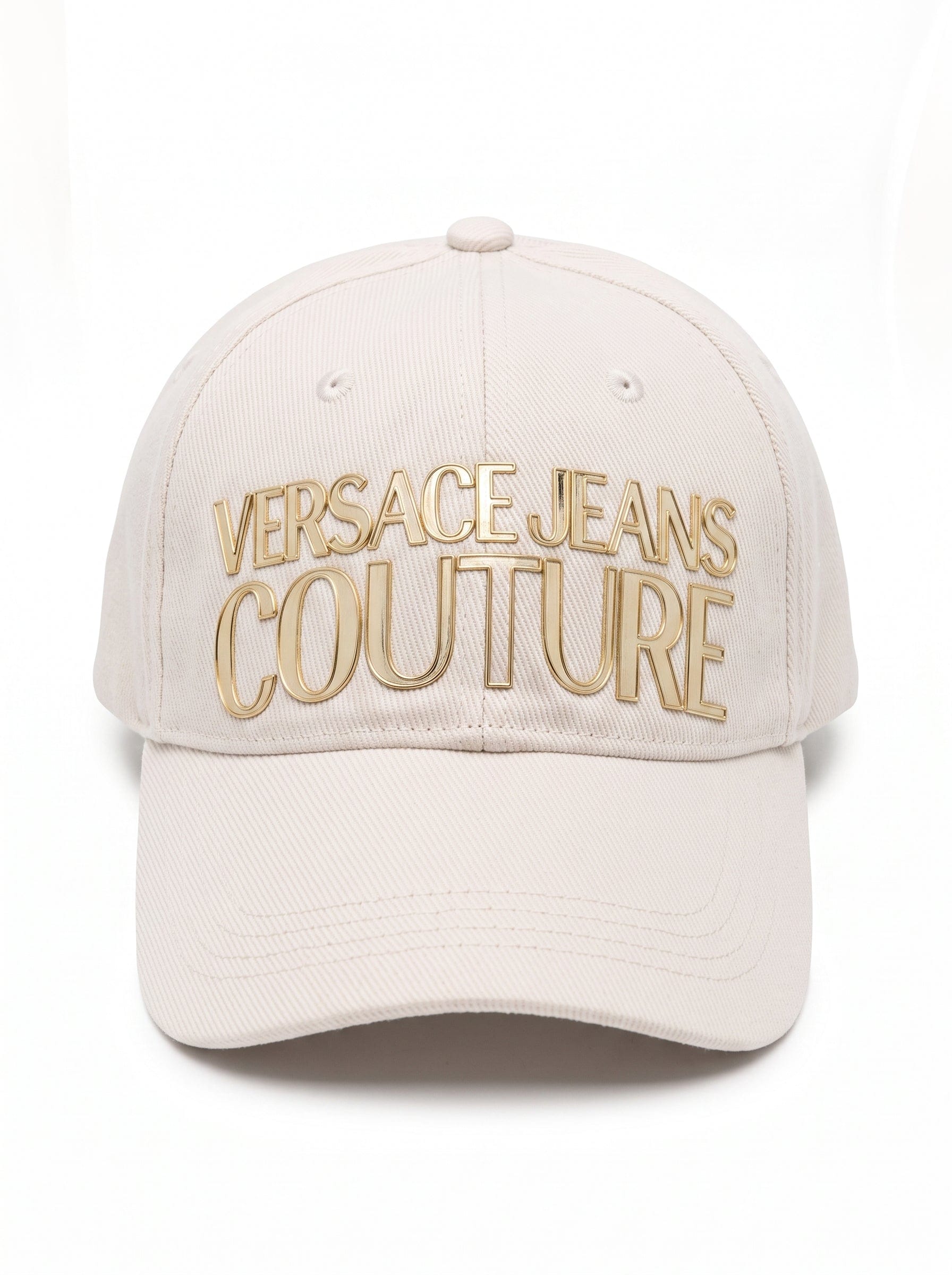 Versace Jeans Couture Women's Ivory Gold Logo Baseball Cap