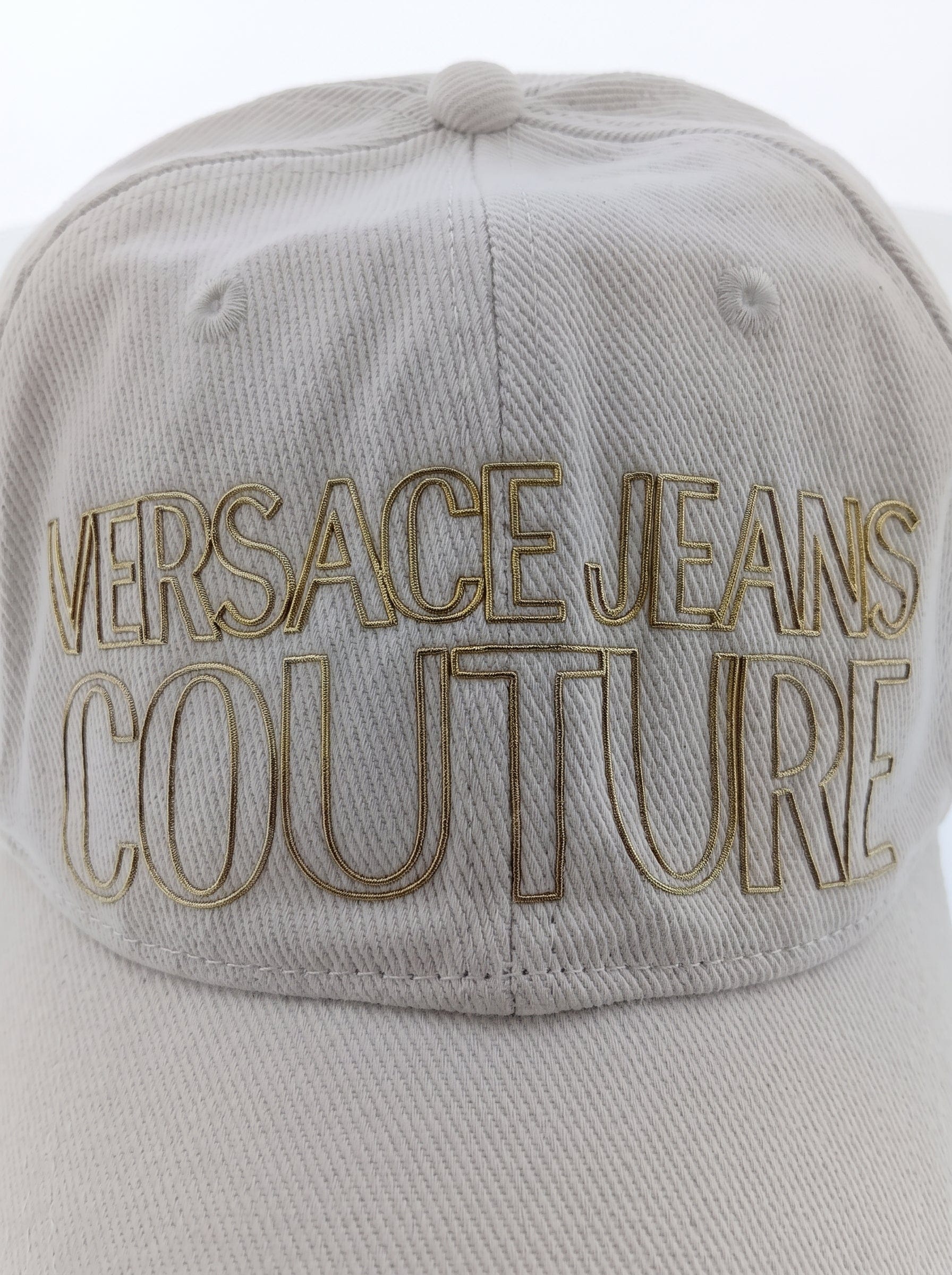 Versace Jeans Couture Women's Ivory Gold Logo Baseball Cap