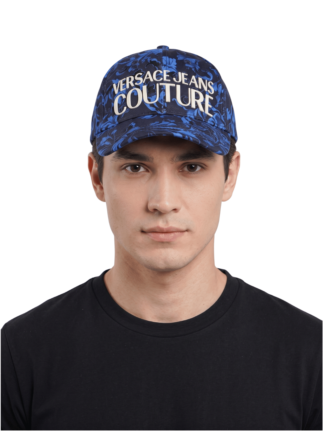 Versace Jeans Couture Women's Blue Baroque Logo Baseball Cap