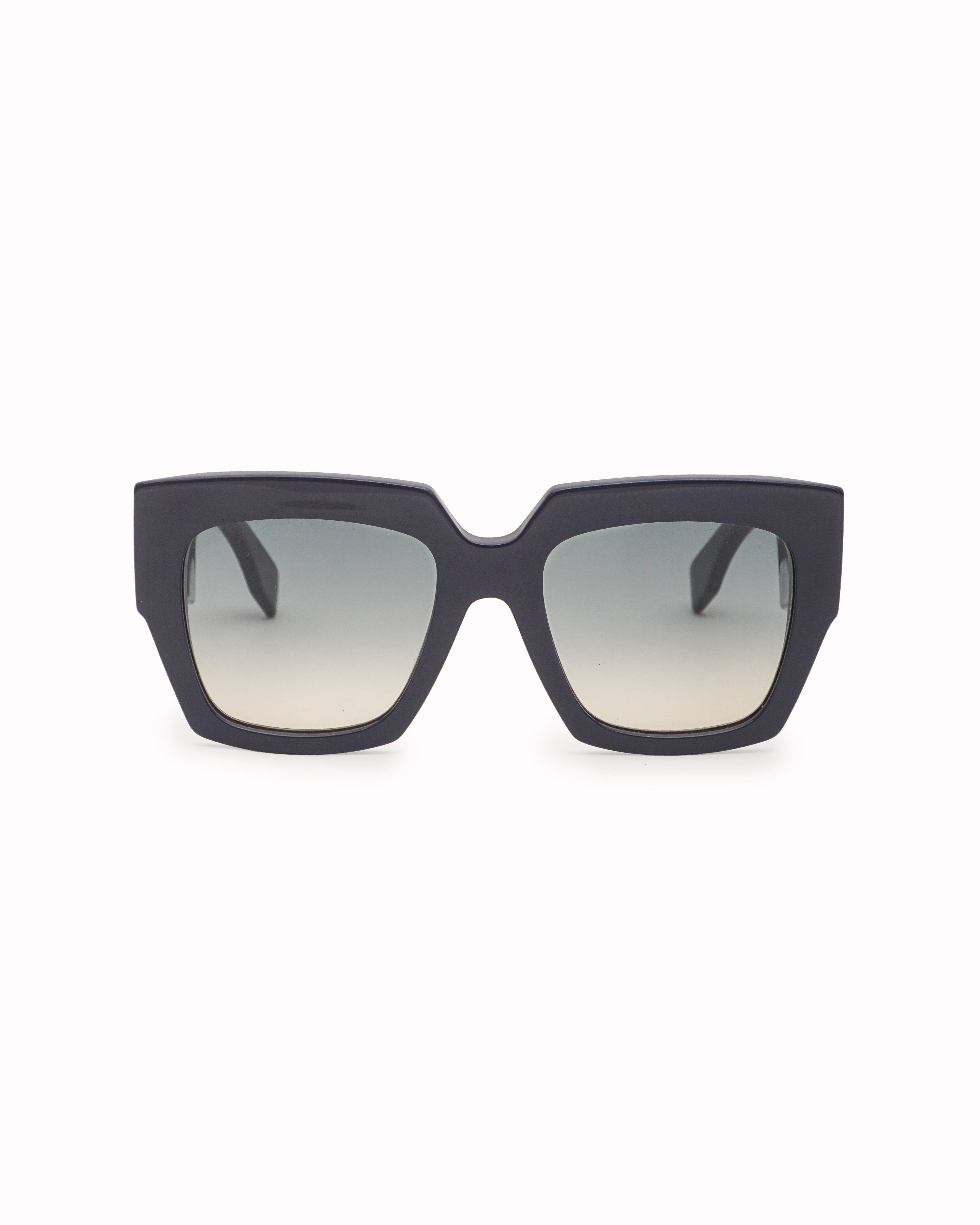 Fendi Navy Blue Geometric Oversized Acetate Sunglasses
