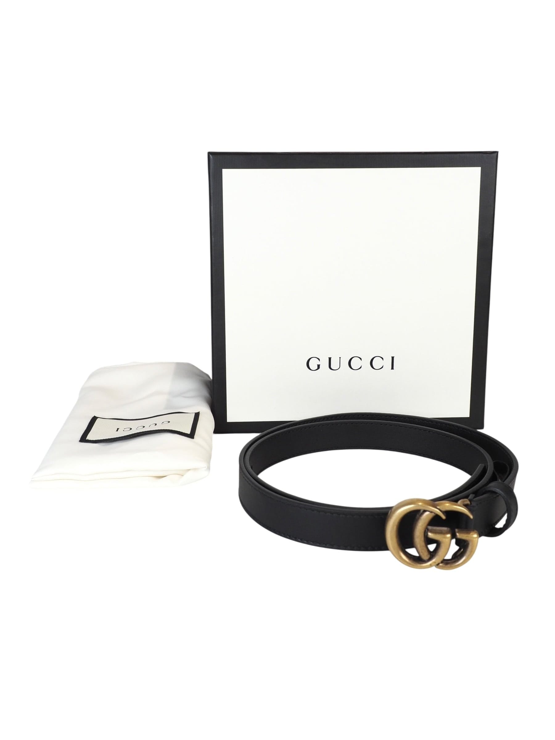 Gucci GG Belt 80 cm Black with Box & Dustbag