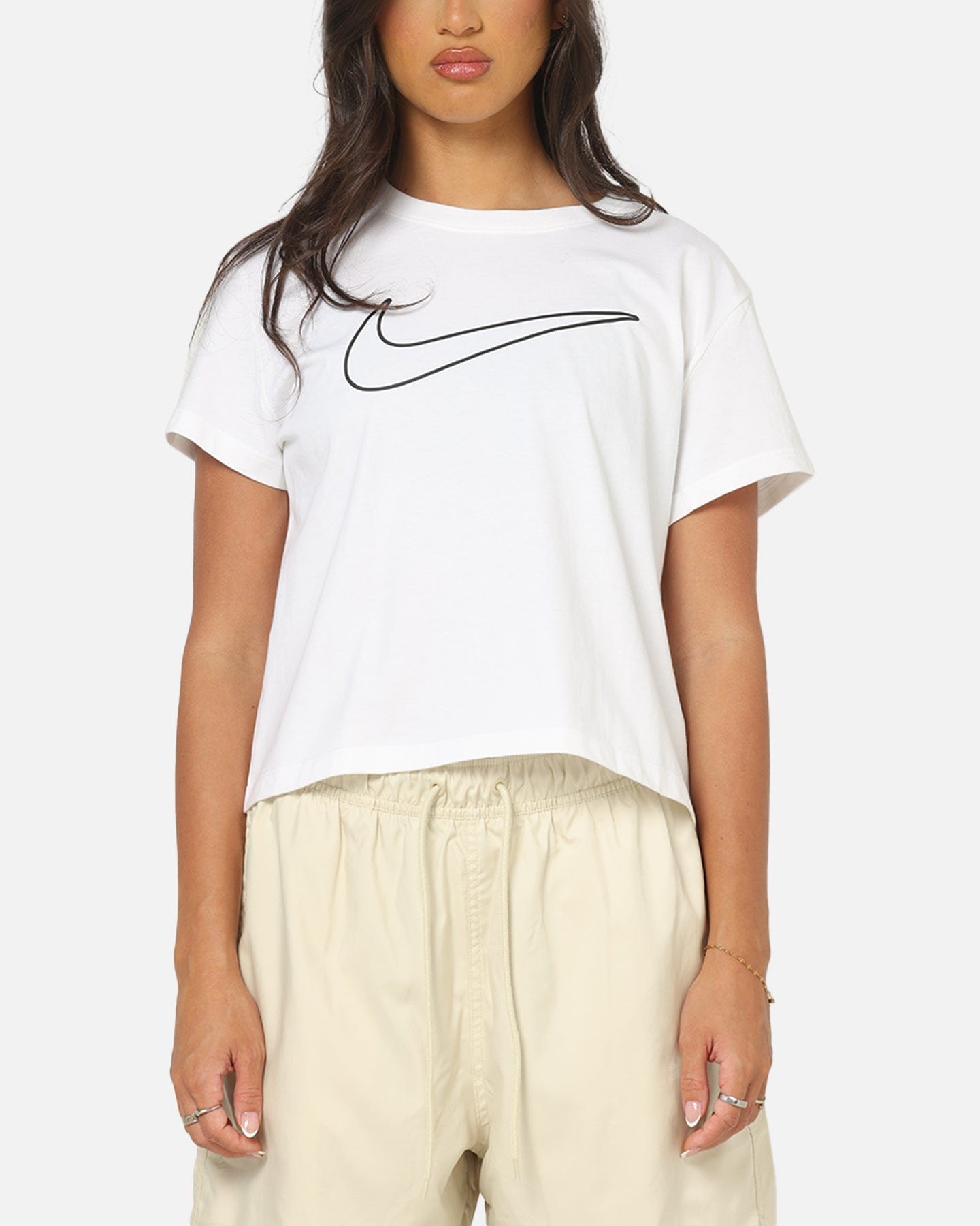 Nike Women's Sportswear Club Graphic T - Shirt White/Black