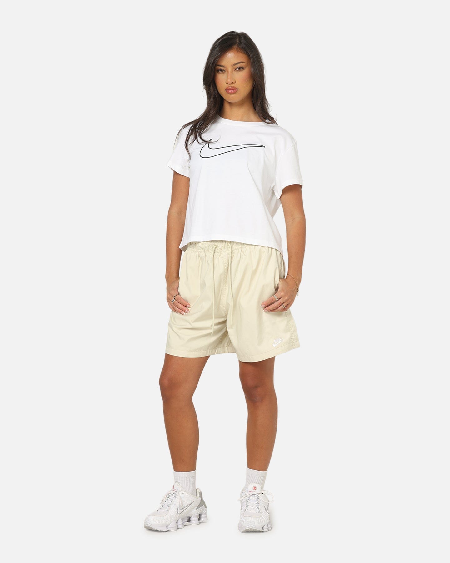 Nike Women's Sportswear Club Graphic T - Shirt White/Black