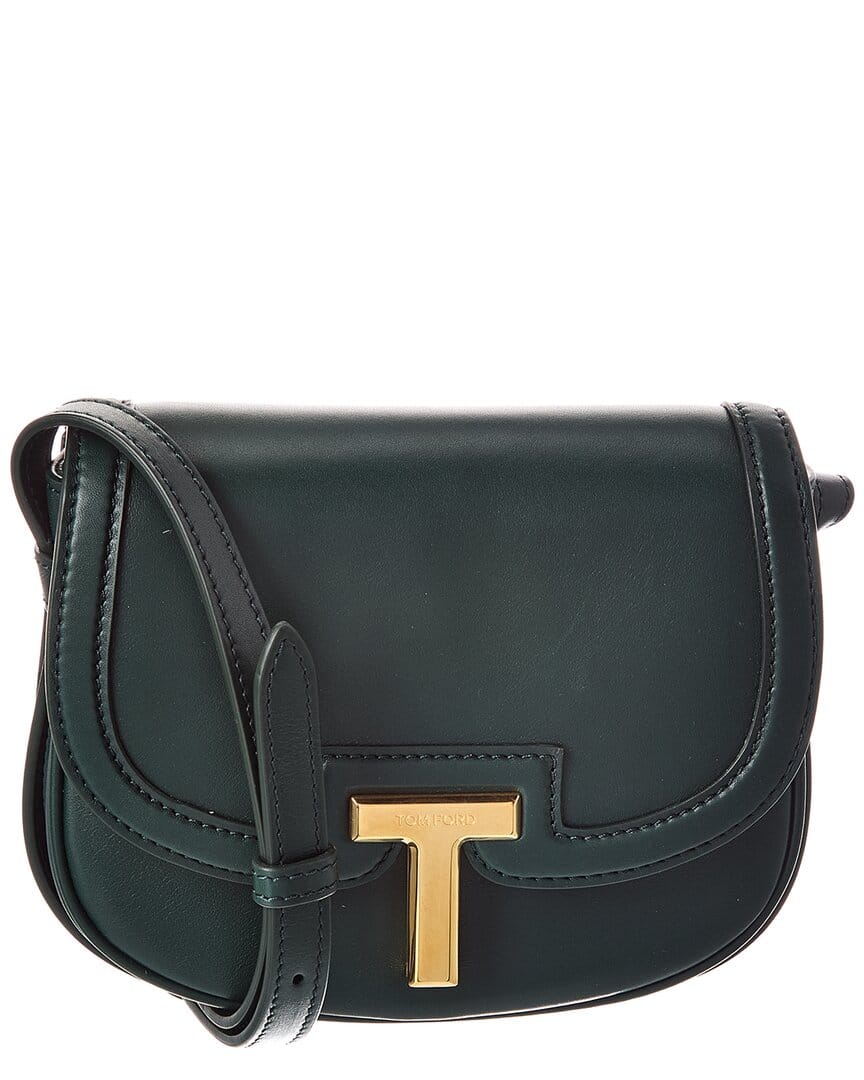 Tom Ford T Plaque Leather Shoulder Bag