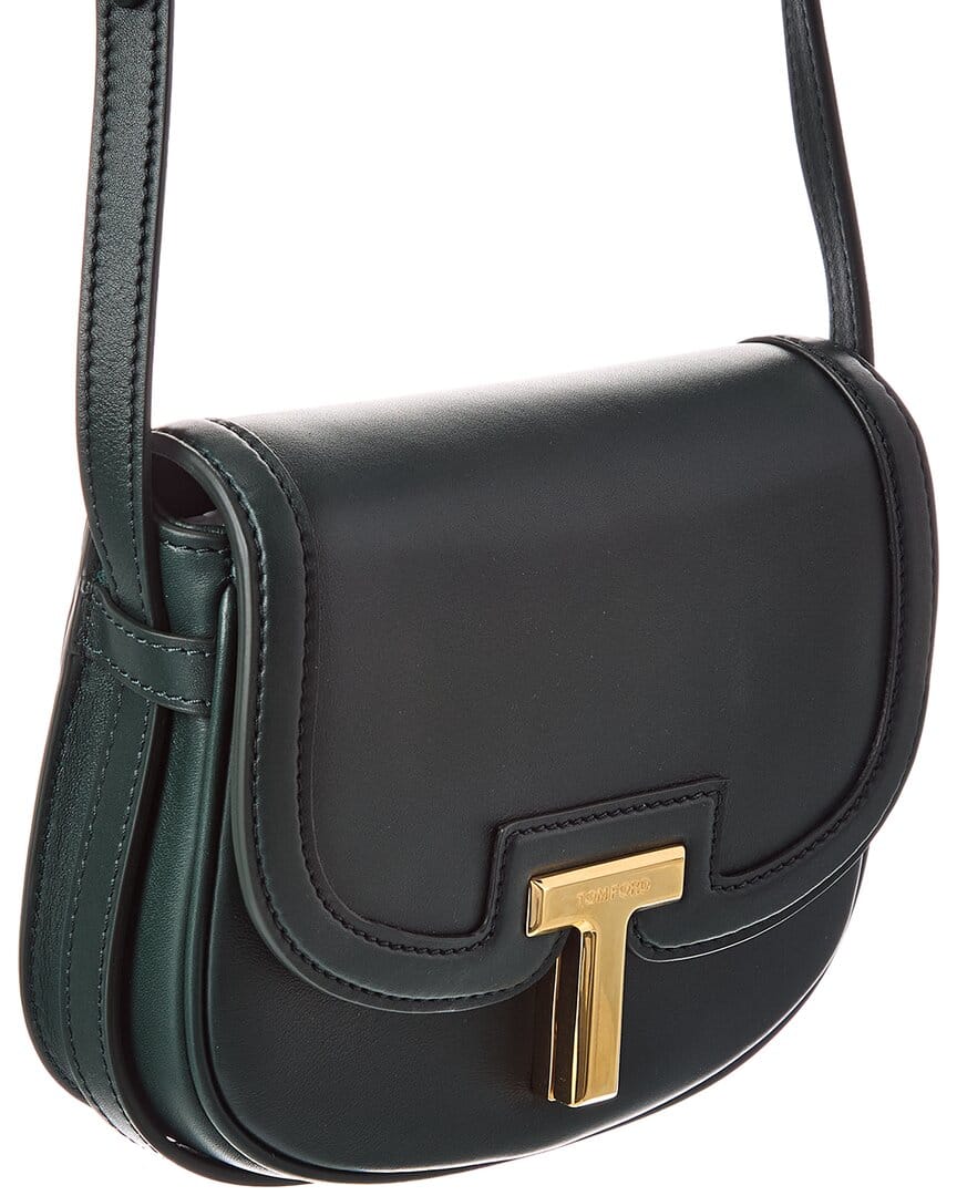 Tom Ford T Plaque Leather Shoulder Bag