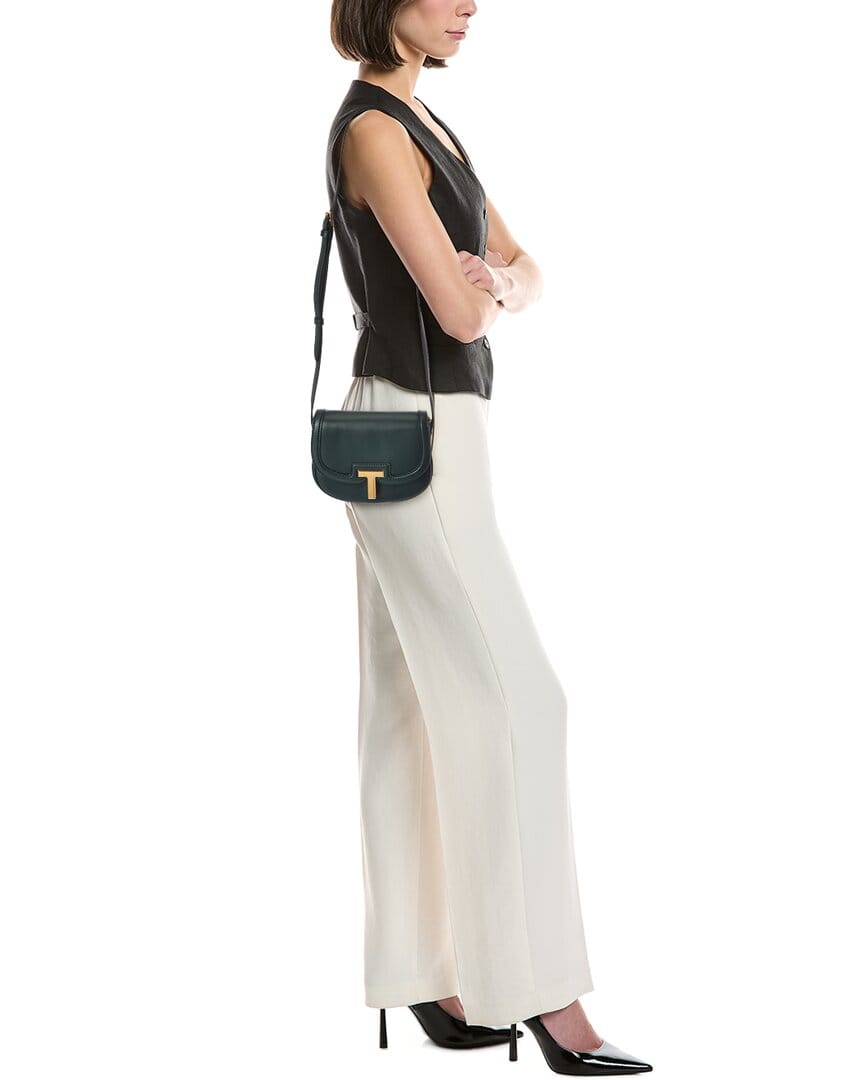 Tom Ford T Plaque Leather Shoulder Bag