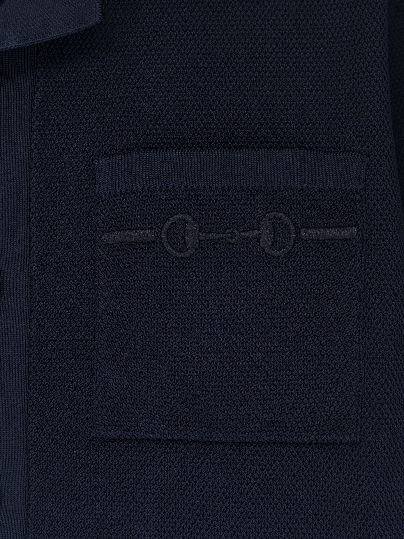 Gucci Viscose blend polo shirt with front Horsebit embroidery