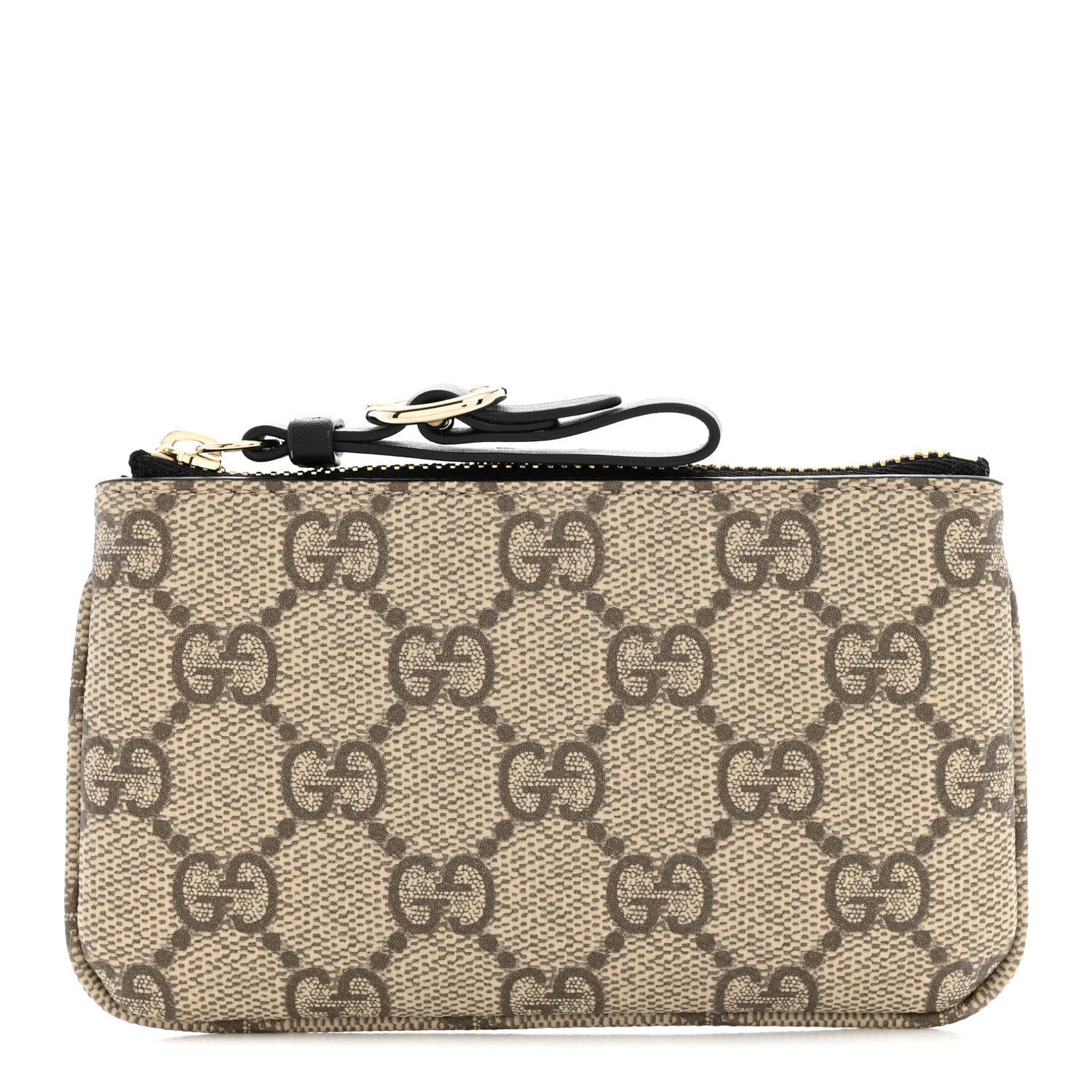 Gucci GG Supreme Monogram Selleria Key Case Beige Black