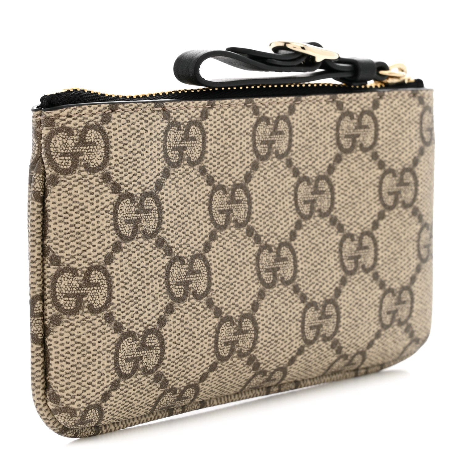 Gucci GG Supreme Monogram Selleria Key Case Beige Black