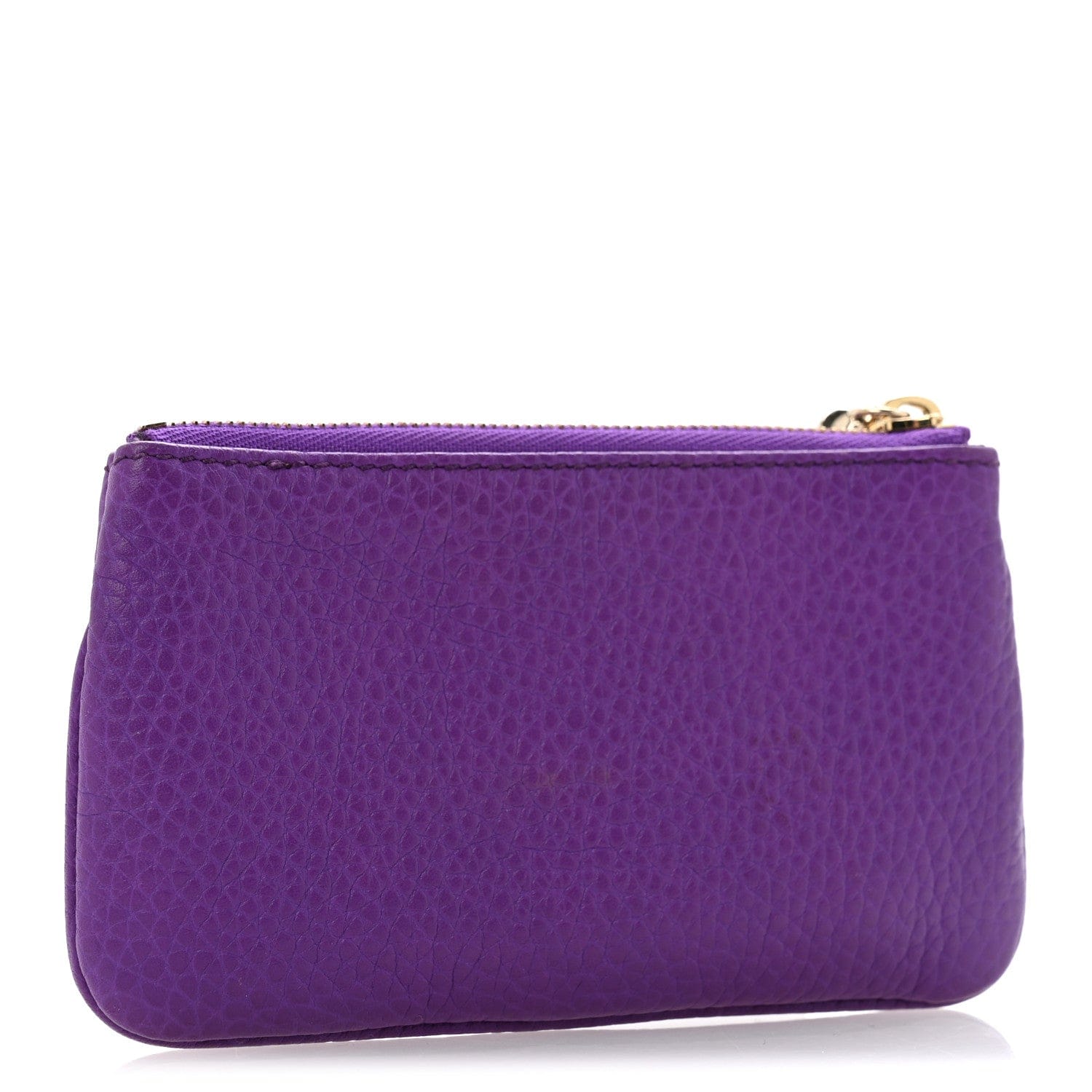 Gucci Pebbled Calfskin Soho Key Case Purple