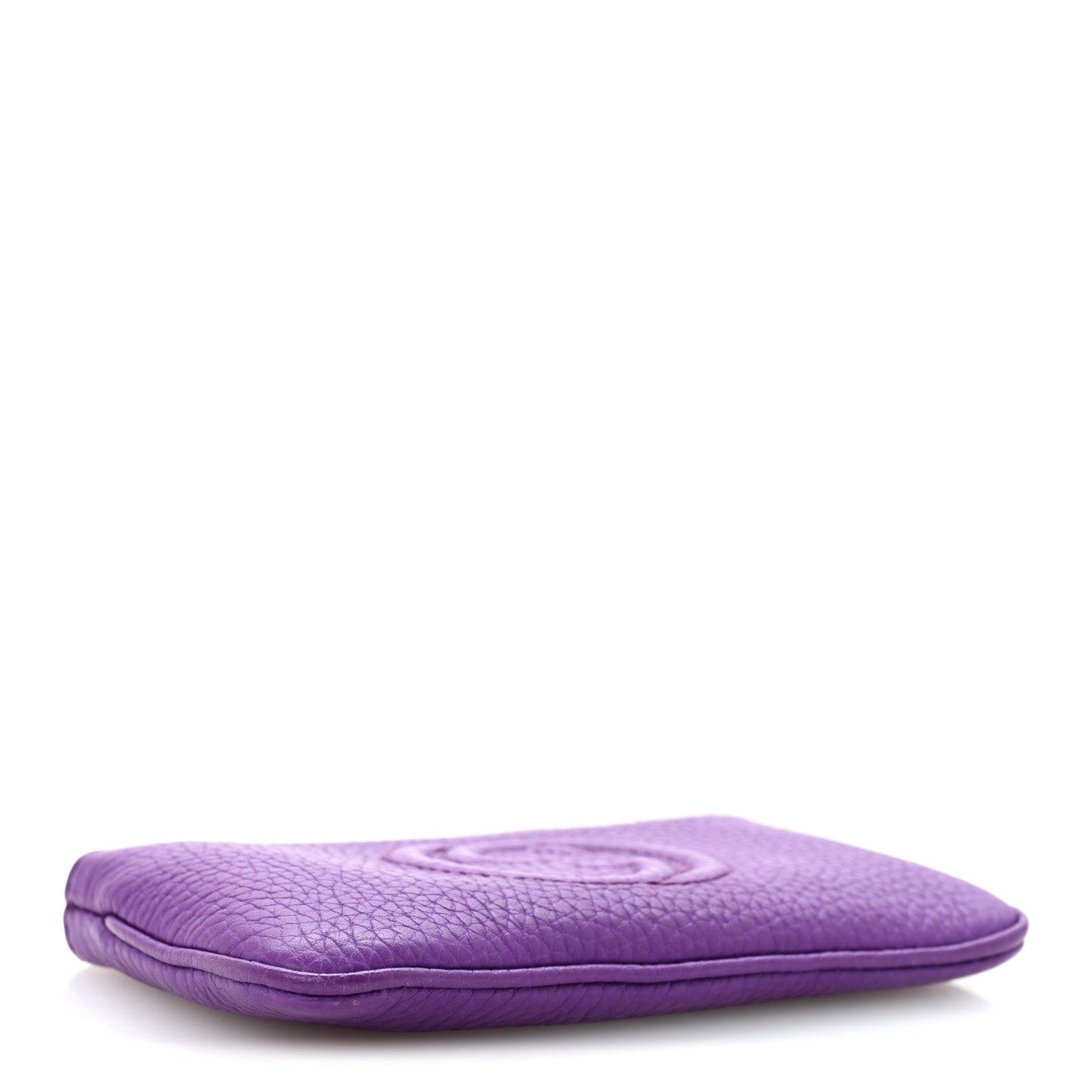 Gucci Pebbled Calfskin Soho Key Case Purple