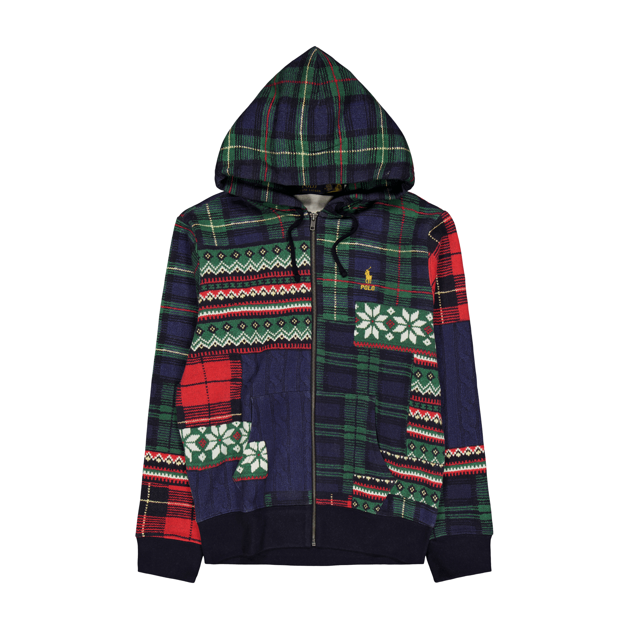 Polo Ralph Lauren Patchwork Fleece Full - Zip Hoodie Stravenger Patchwrk